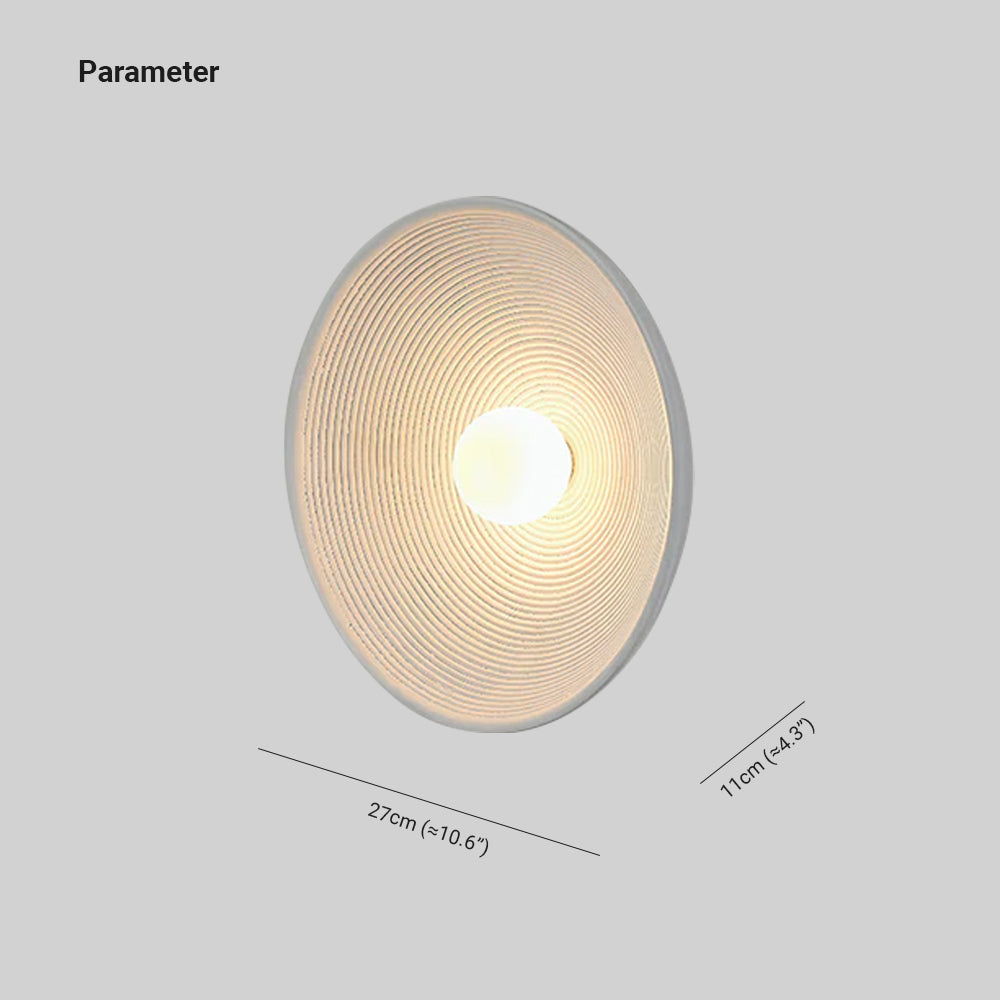 Aria Modern Round Indoor Wall Lamp Wood Bedroom Living Room