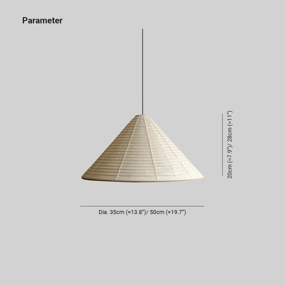 Avi Modern Conical Metal Paper Pendant Light Bedroom - Letslighting