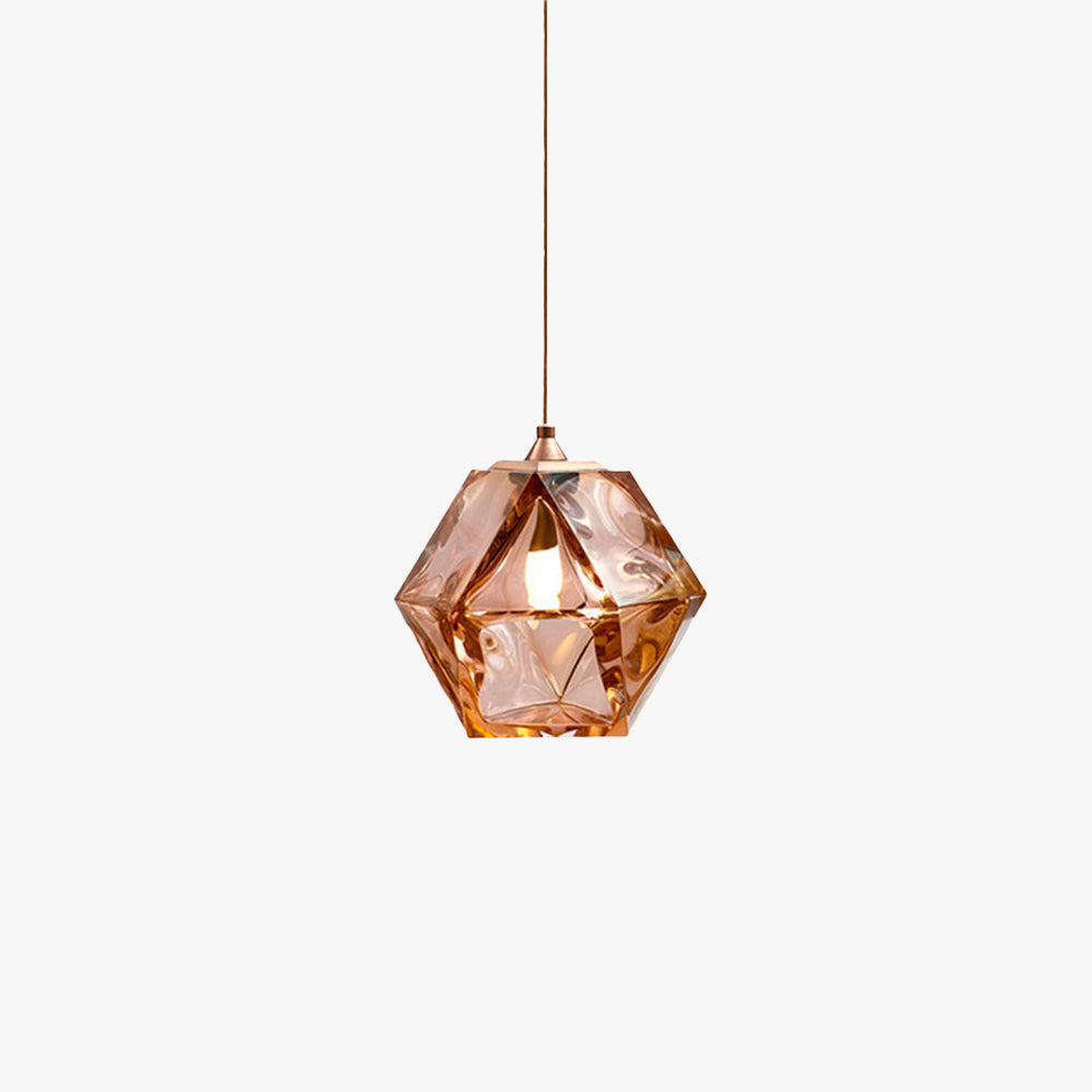 Valentina Polyhedron LED Pendant Light Metal/Glass Kitchen Island - Letslighting