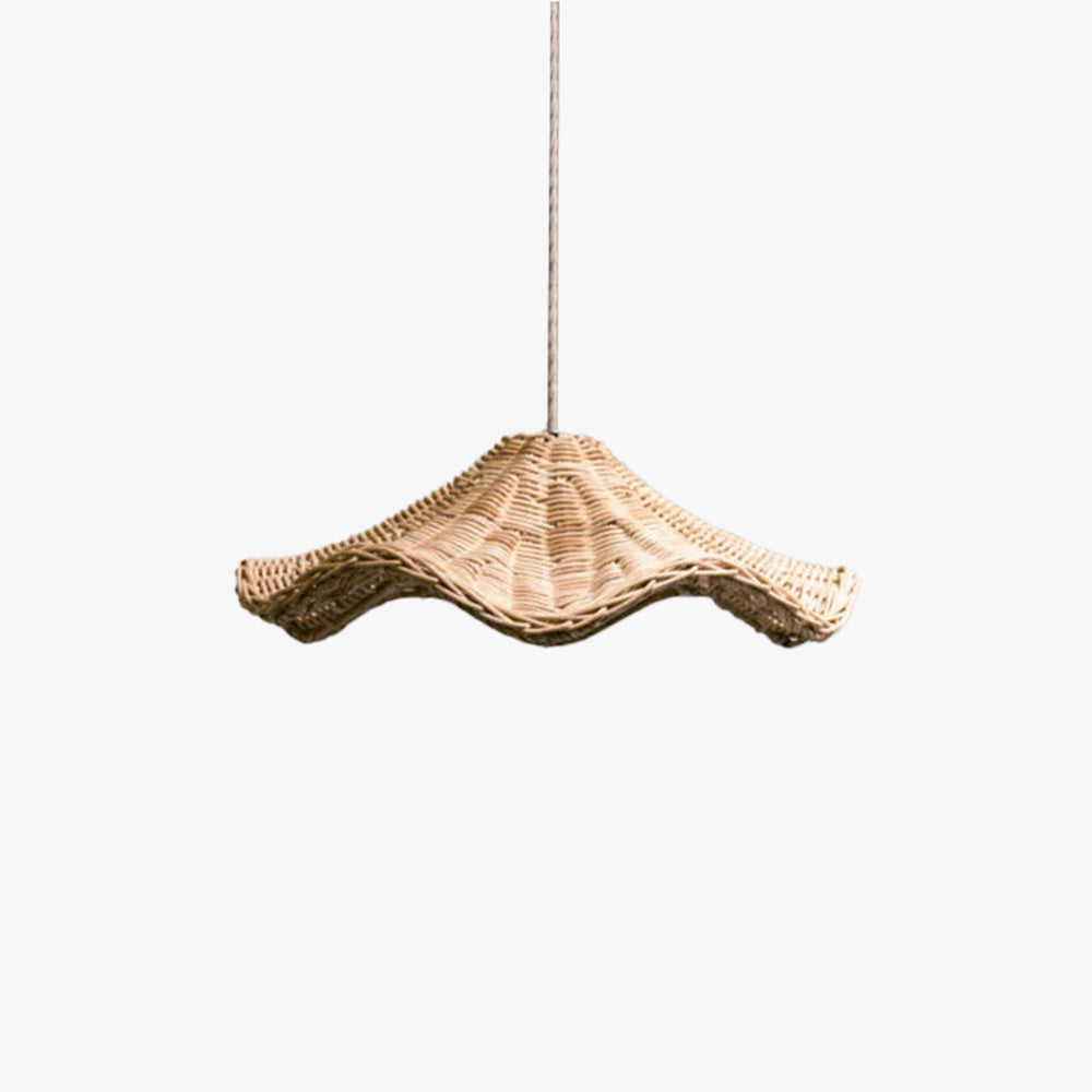 Ritta Classic Wave LED Pendant Light Rattan Dining Room/Living Room - Letslighting