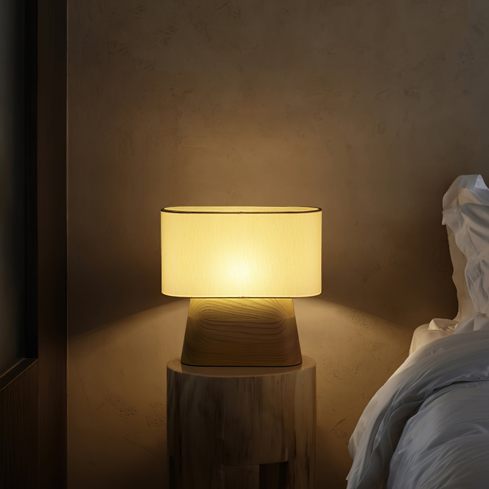 Sylva Wood & Fabric Table Lamp - Letslighting