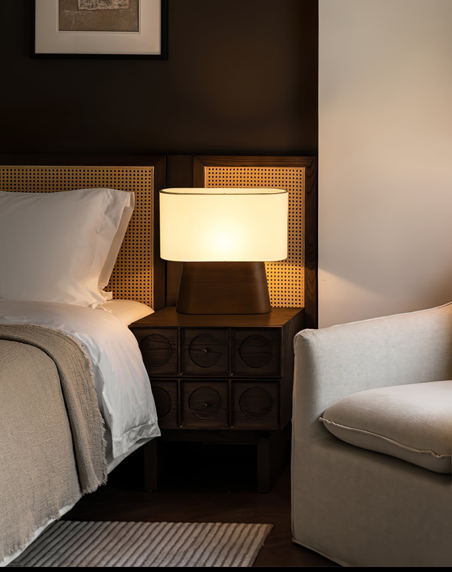 Sylva Wood & Fabric Table Lamp - Letslighting