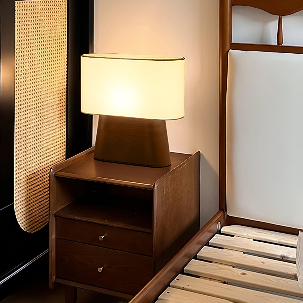 Sylva Wood & Fabric Table Lamp - Letslighting