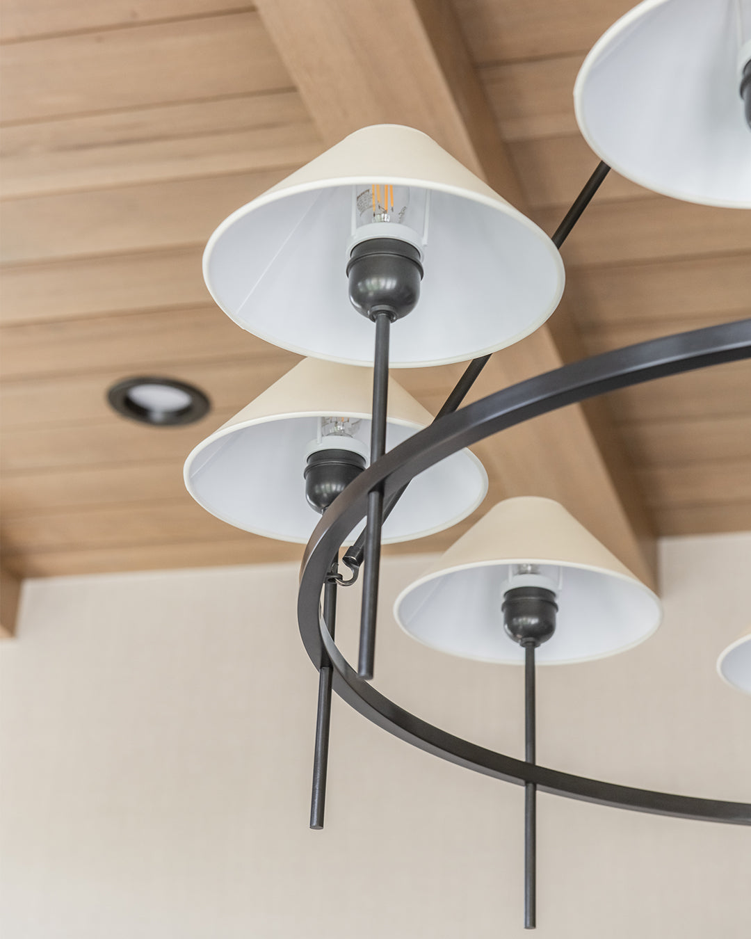 Hackney Vintage Industrial Large Brass Fabric Chandelier - Letslighting