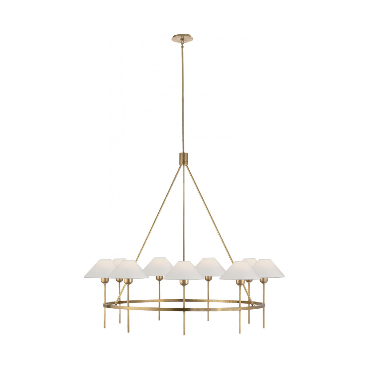 Hackney Vintage Industrial Large Brass Fabric Chandelier - Letslighting