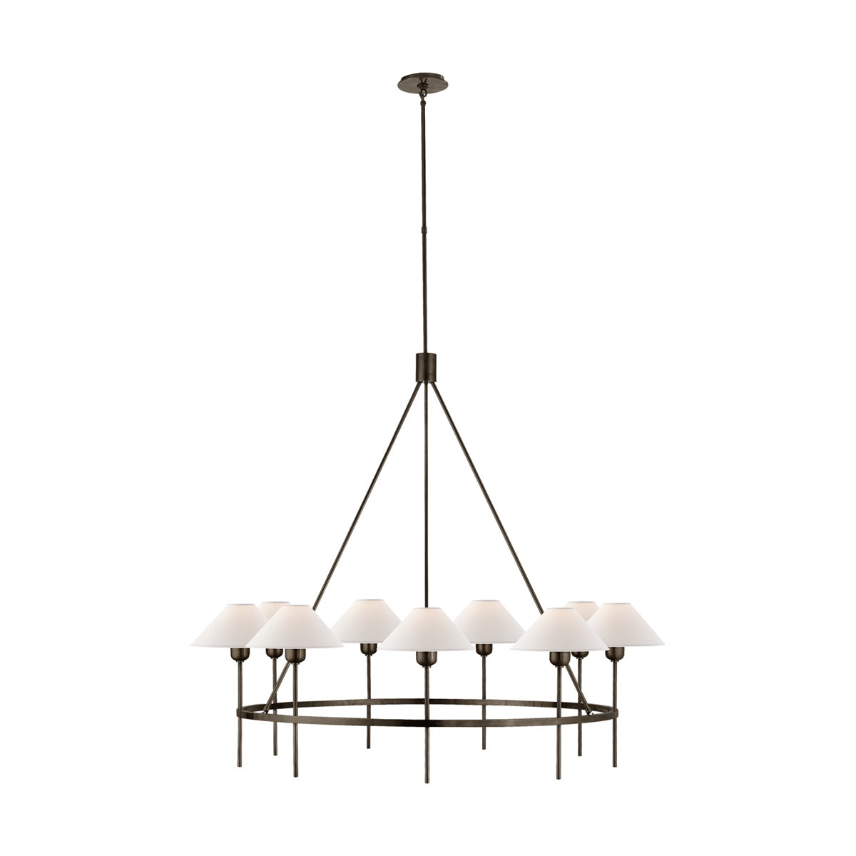 Hackney Vintage Industrial Large Brass Fabric Chandelier - Letslighting