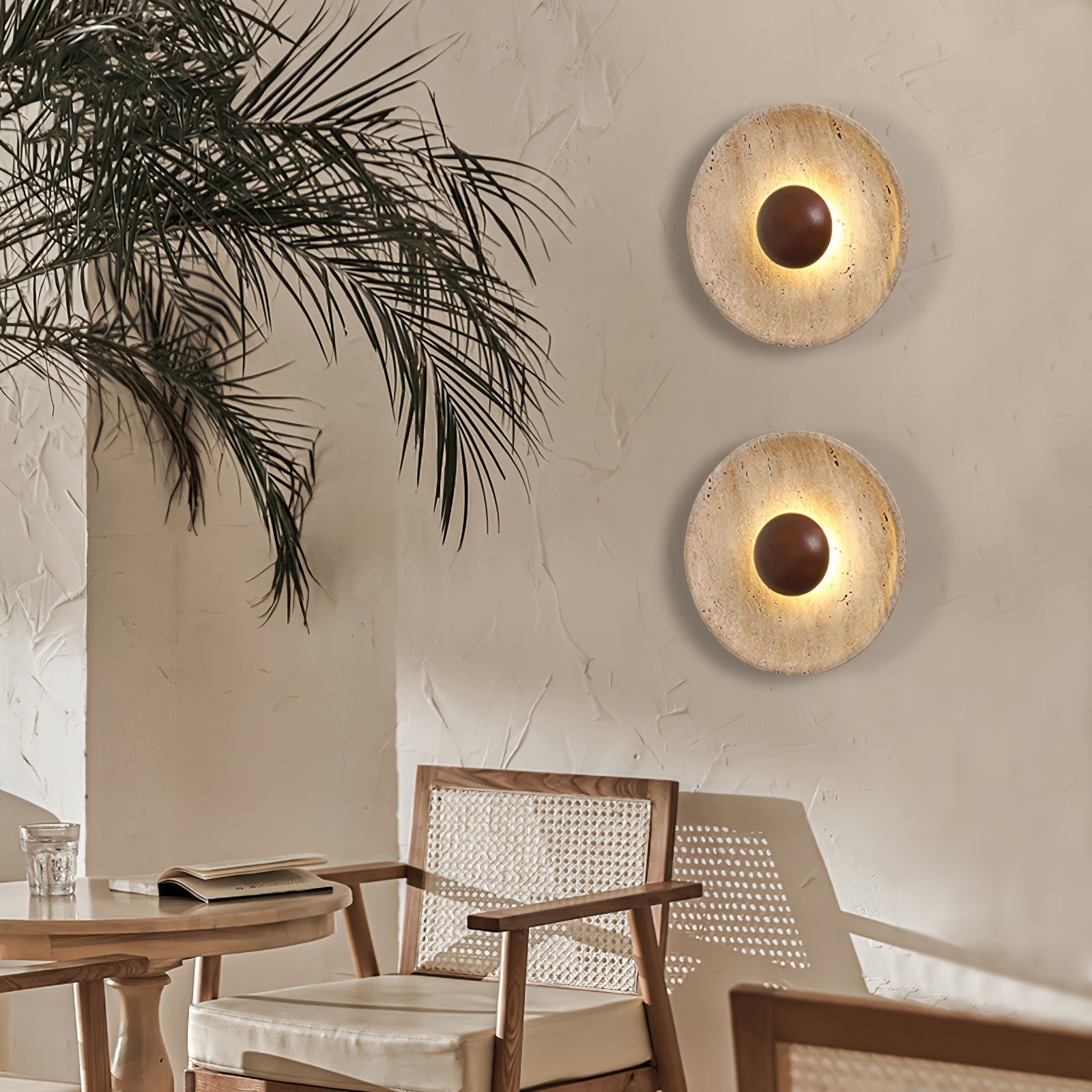 Ritta Sun Travertine Wall Lamp - Letslighting