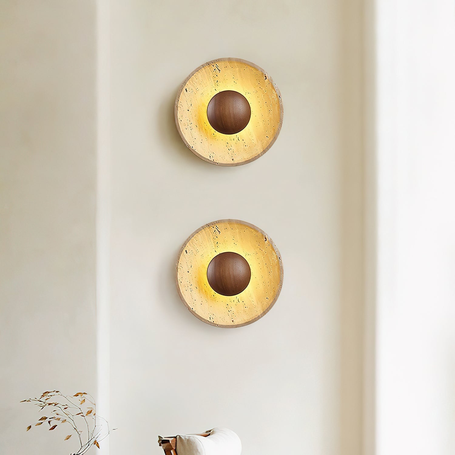 Ritta Sun Travertine Wall Lamp - Letslighting