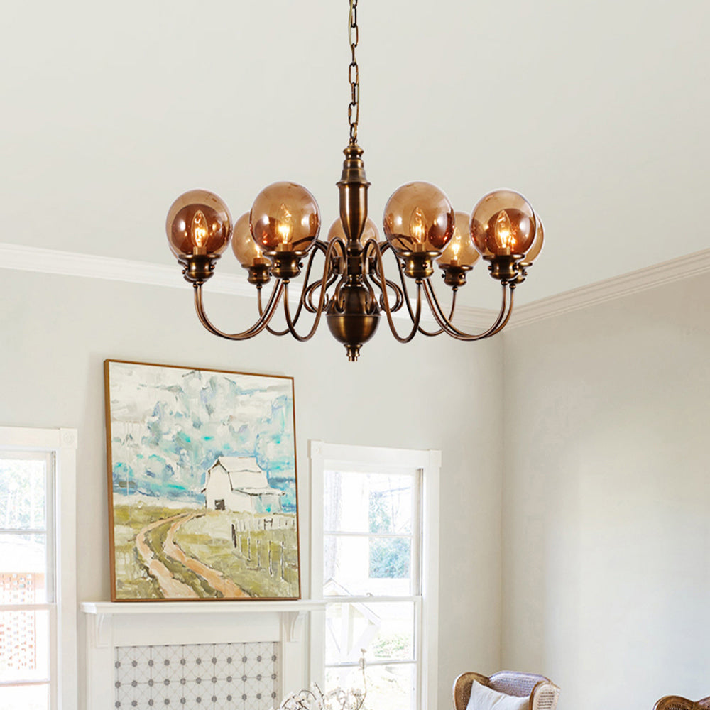 Ciphaen Postmodern Luxury Brass Glass Chandelier - Letslighting