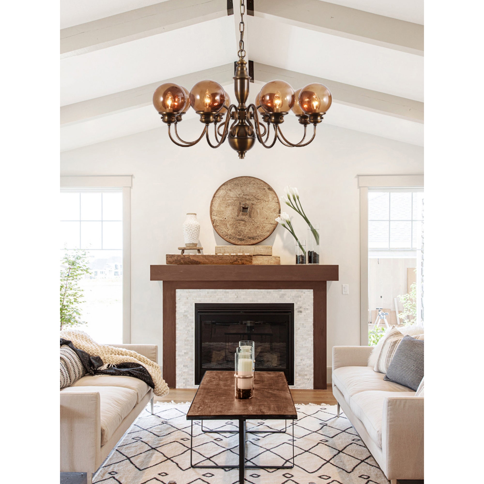 Ciphaen Postmodern Luxury Brass Glass Chandelier - Letslighting