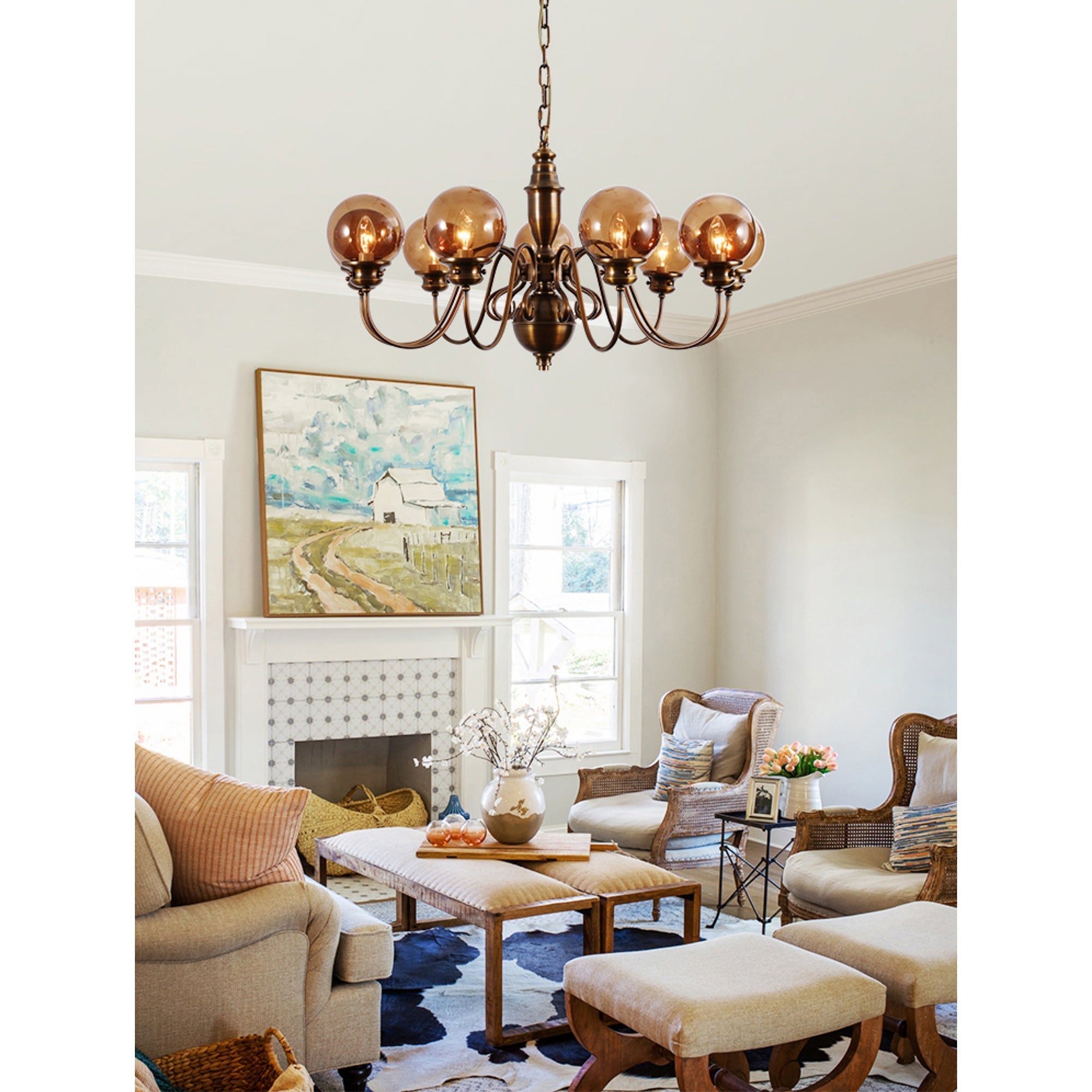 Ciphaen Postmodern Luxury Brass Glass Chandelier - Letslighting