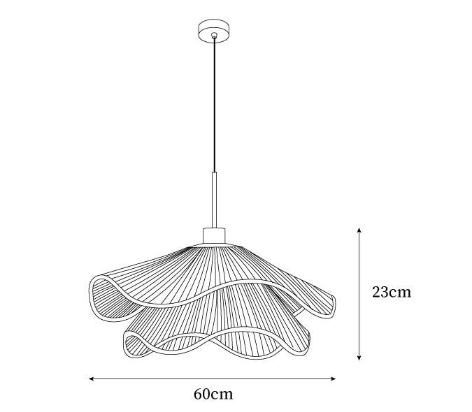 Straw Hat Pendant Lamp Woven Wave Organic - Letslighting