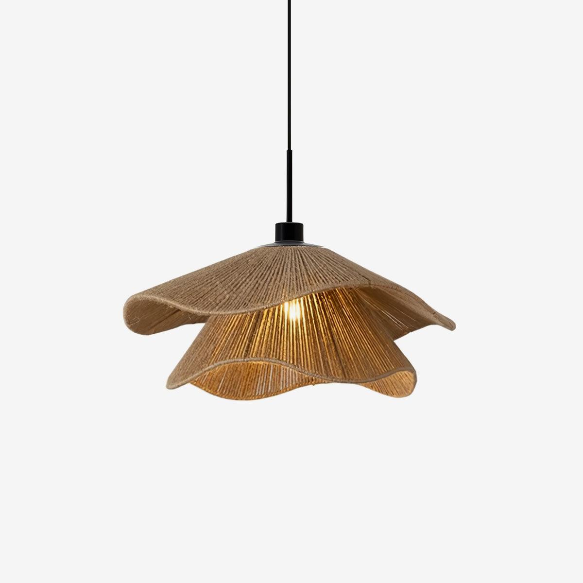 Straw Hat Pendant Lamp Woven Wave Organic - Letslighting