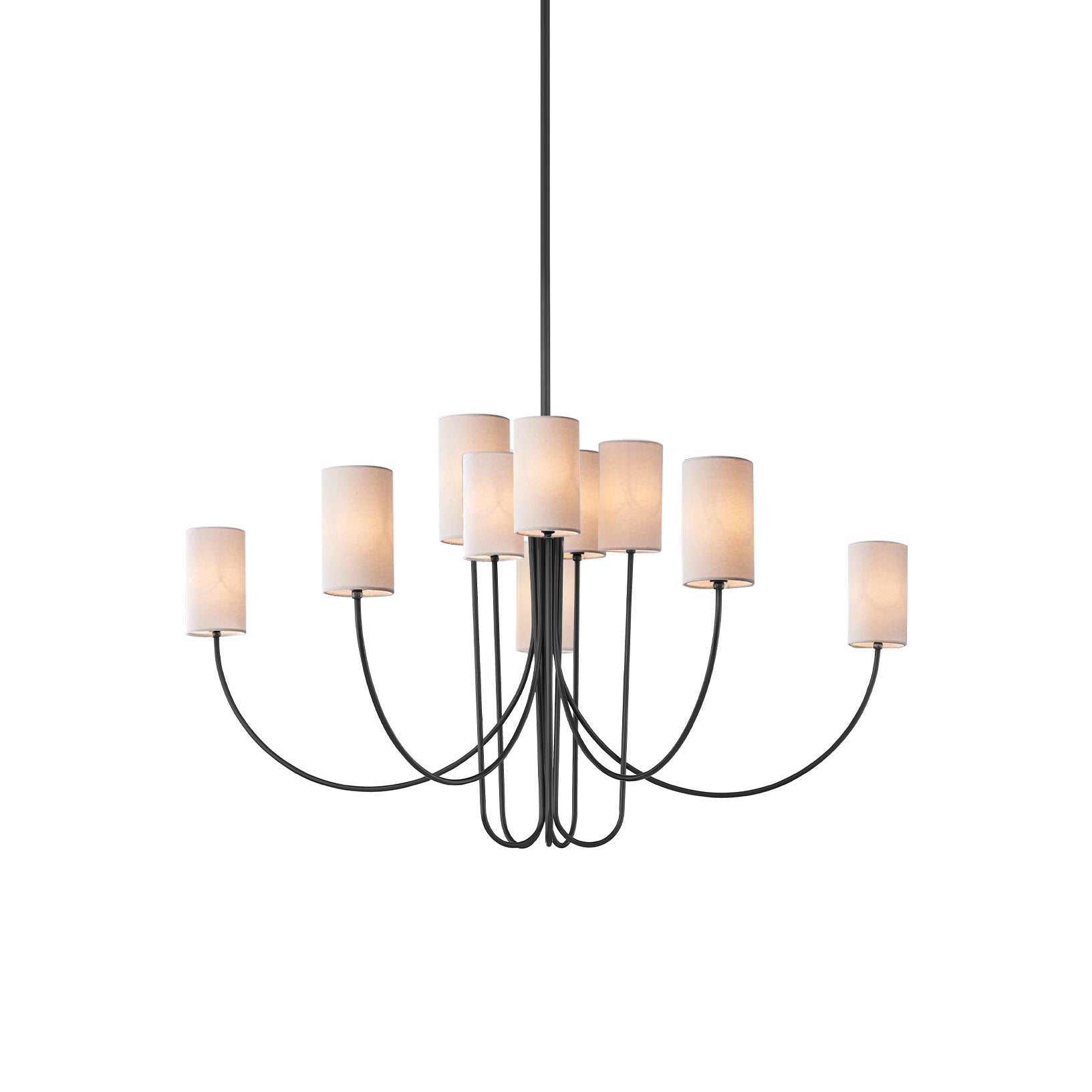 Asolira Vintage Industrial Black Fabric Chandelier - Letslighting