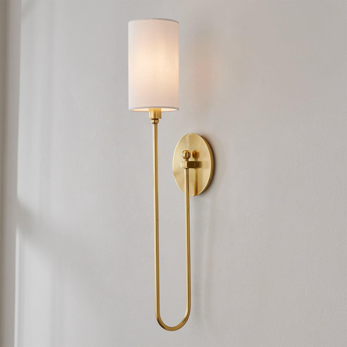 Syvineth Modern Minimalist Brass Fabric Wall Lamp - Letslighting