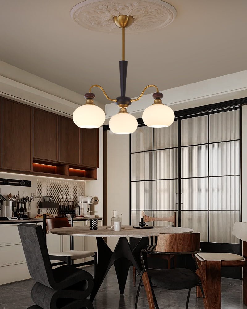 Calaeila Traditional Elegance Sphere Wood Glass Chandelier - Letslighting