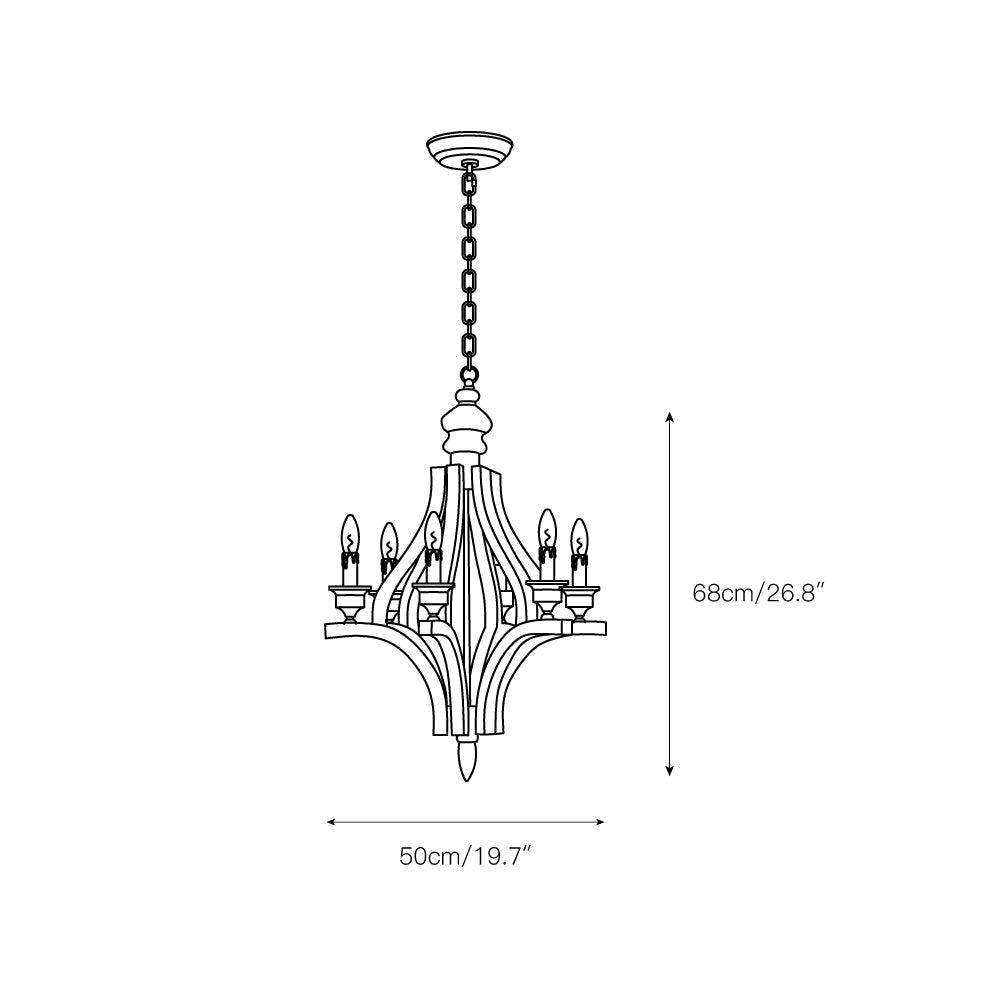 Ephaos Vintage Industrial Wooden Chandelier - Letslighting