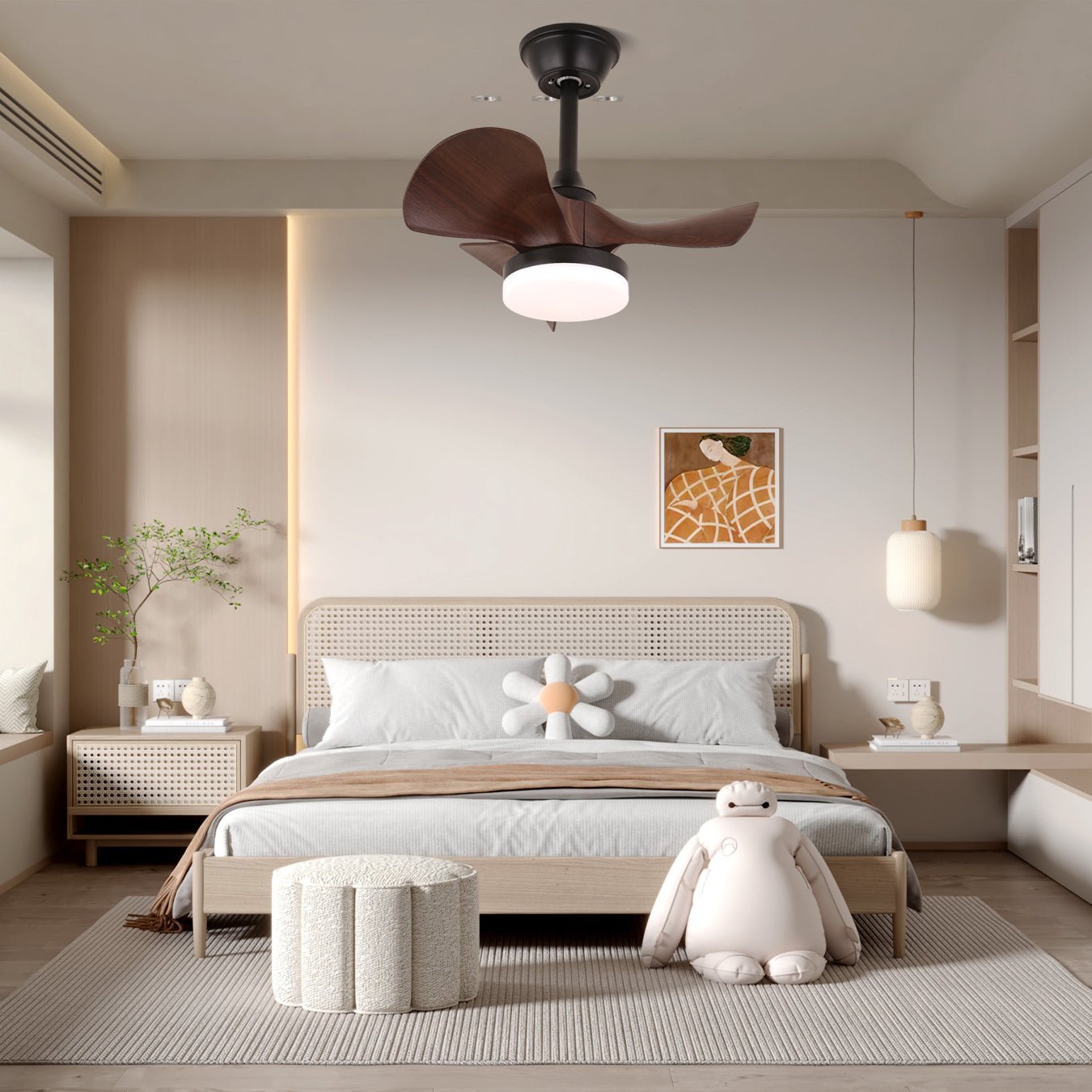 Neriah Modern Wood Ceiling Fan Light - Letslighting