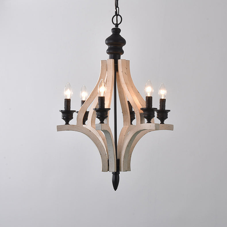 Ephaos Vintage Industrial Wooden Chandelier - Letslighting