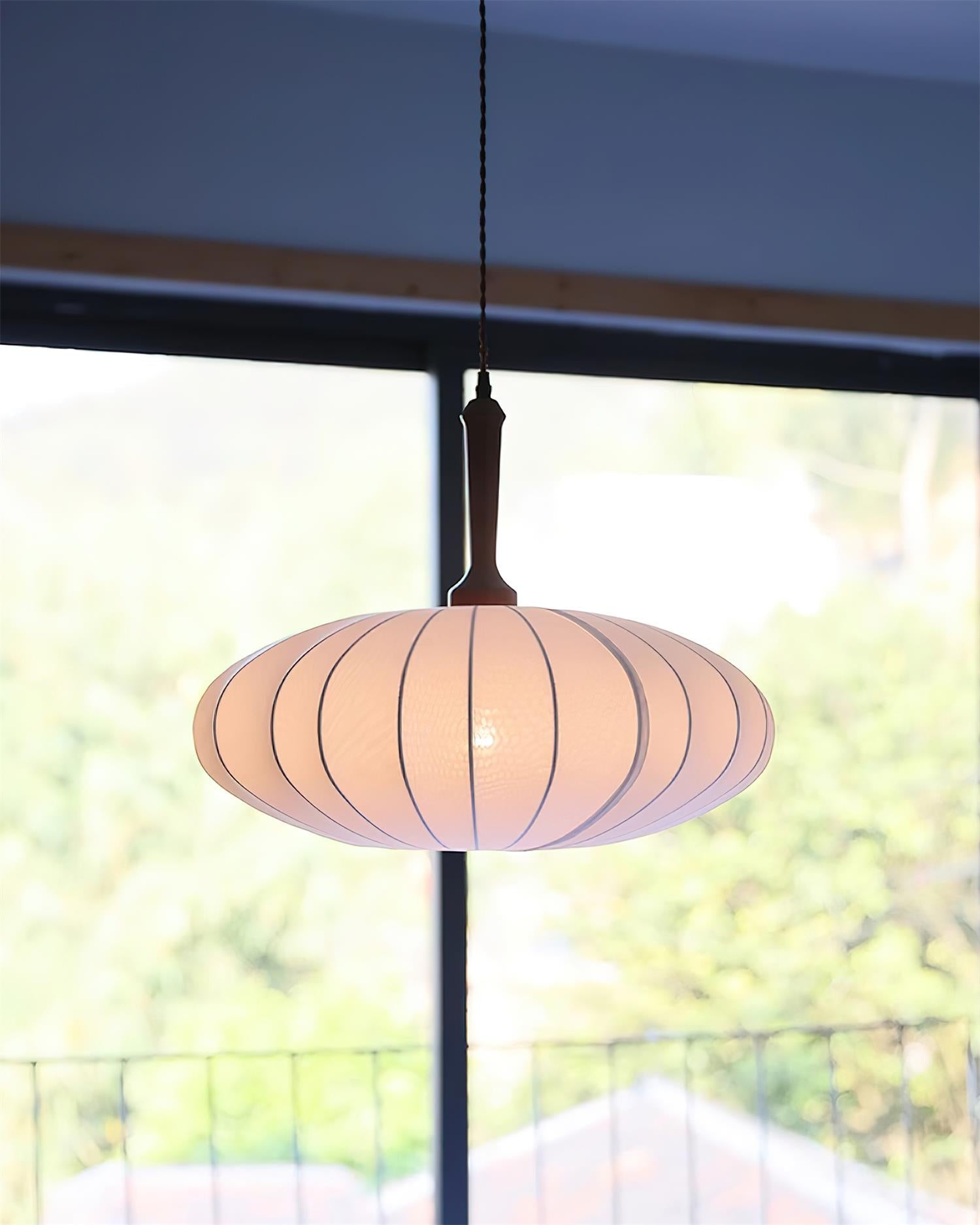Hashira Fabric Pendant Lamp Oval Mid Century - Letslighting