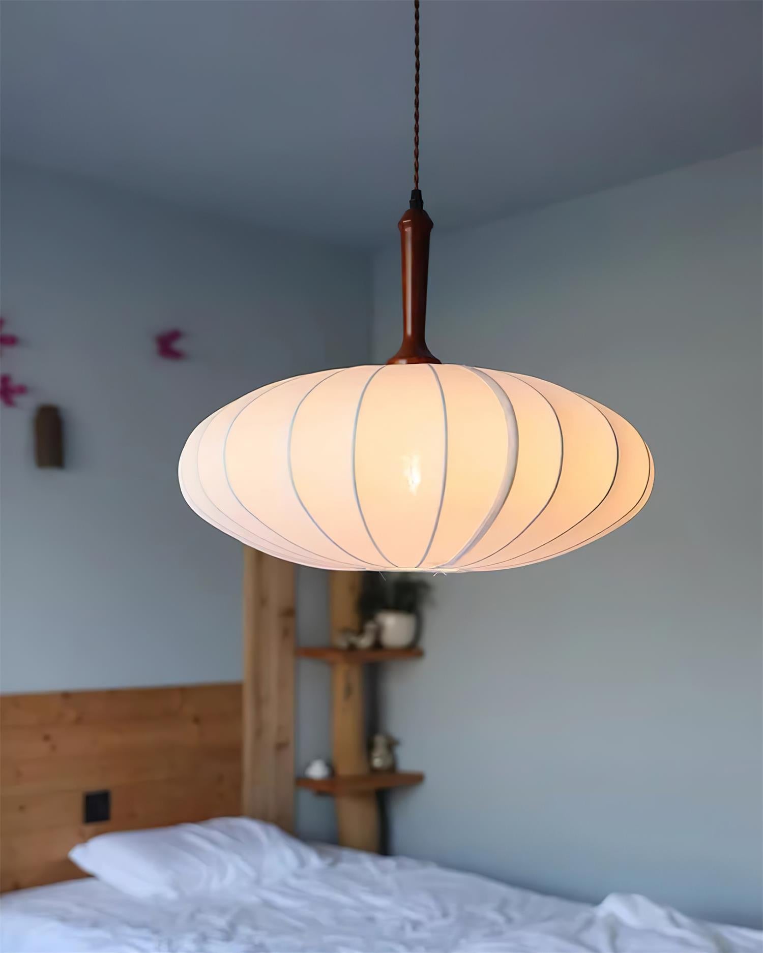 Hashira Fabric Pendant Lamp Oval Mid Century - Letslighting