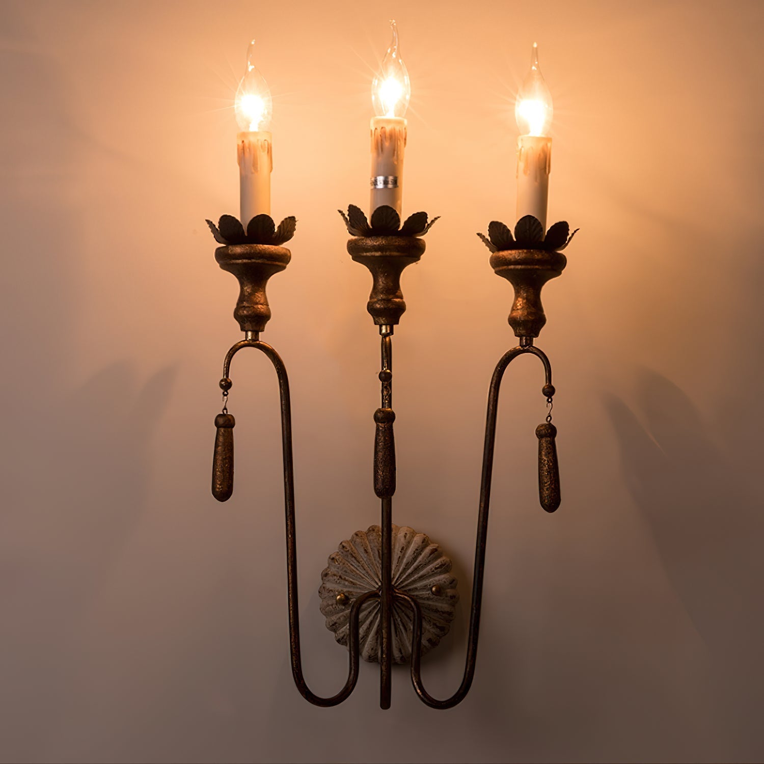 Avelaris Vintage Industrial Wooden Wall Lamp - Letslighting