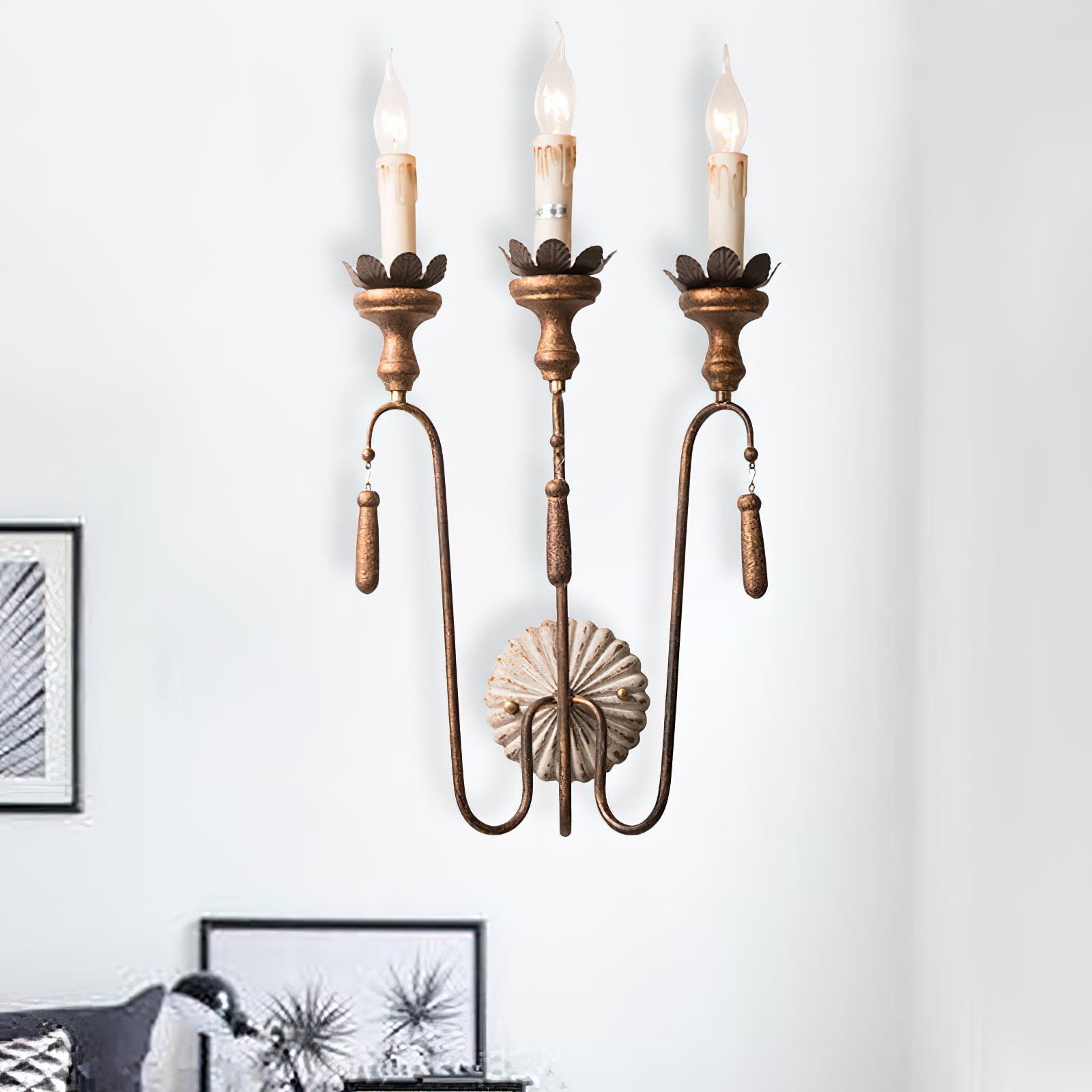 Avelaris Vintage Industrial Wooden Wall Lamp - Letslighting