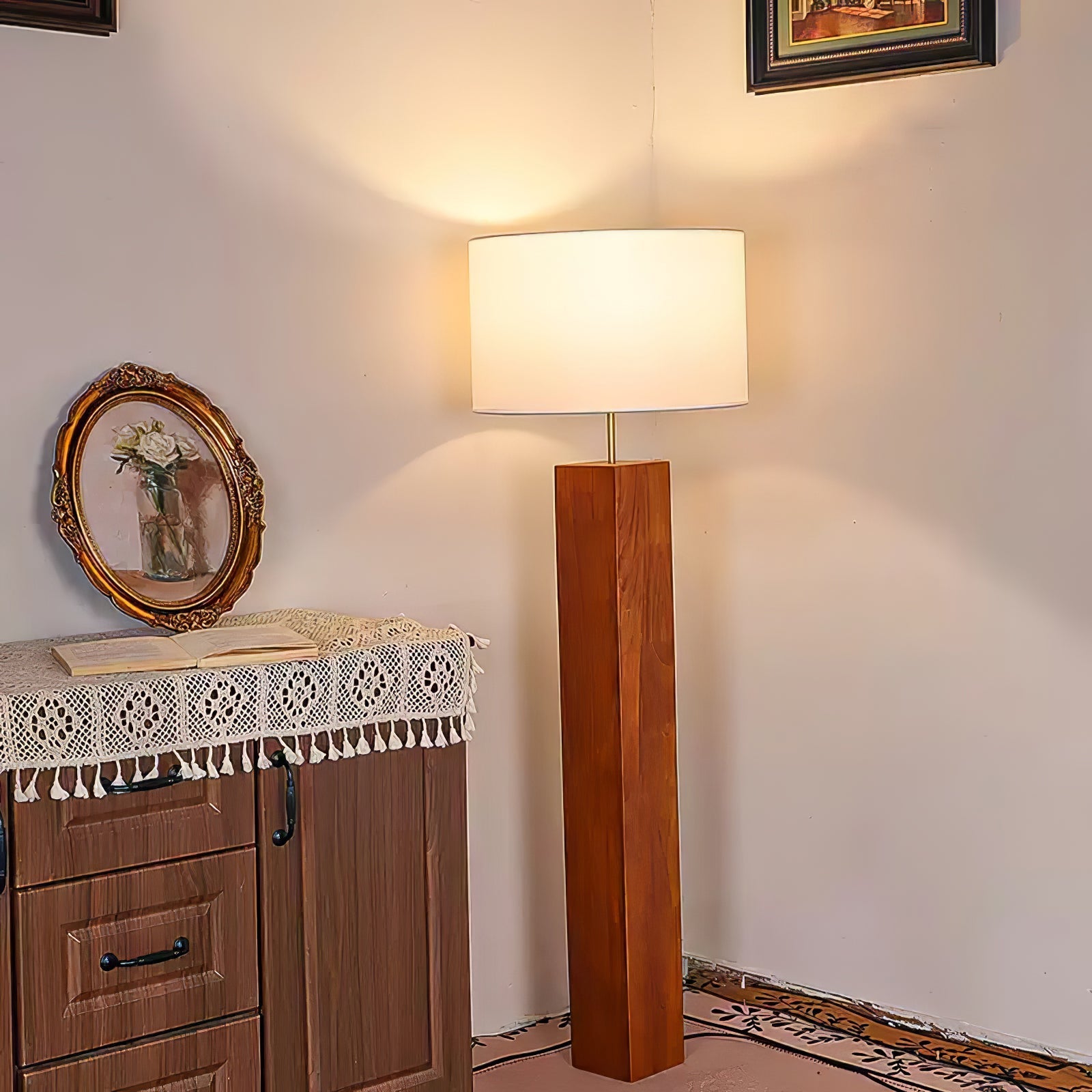 Timberline Fabric & Wood Floor Lamp - Letslighting