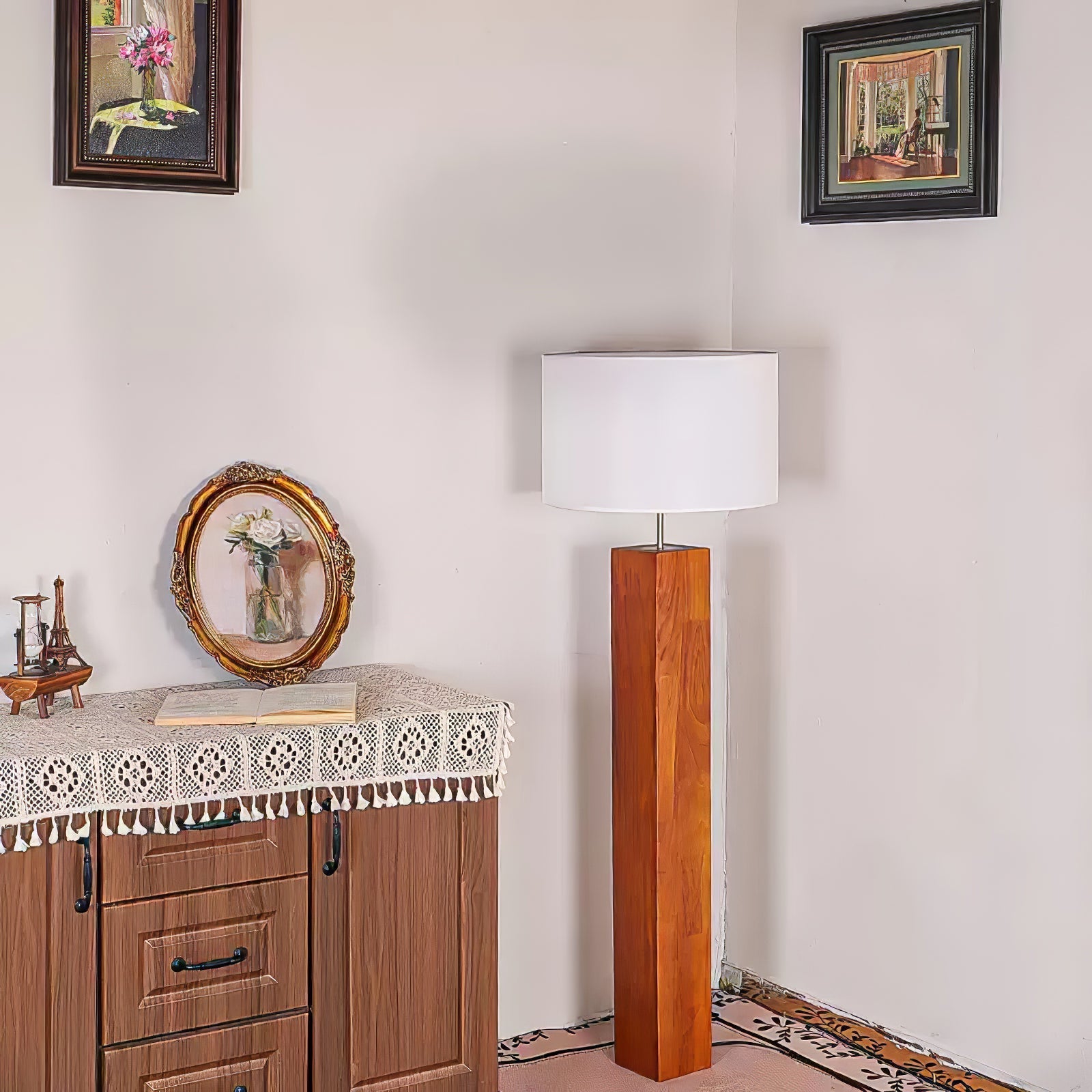 Timberline Fabric & Wood Floor Lamp - Letslighting