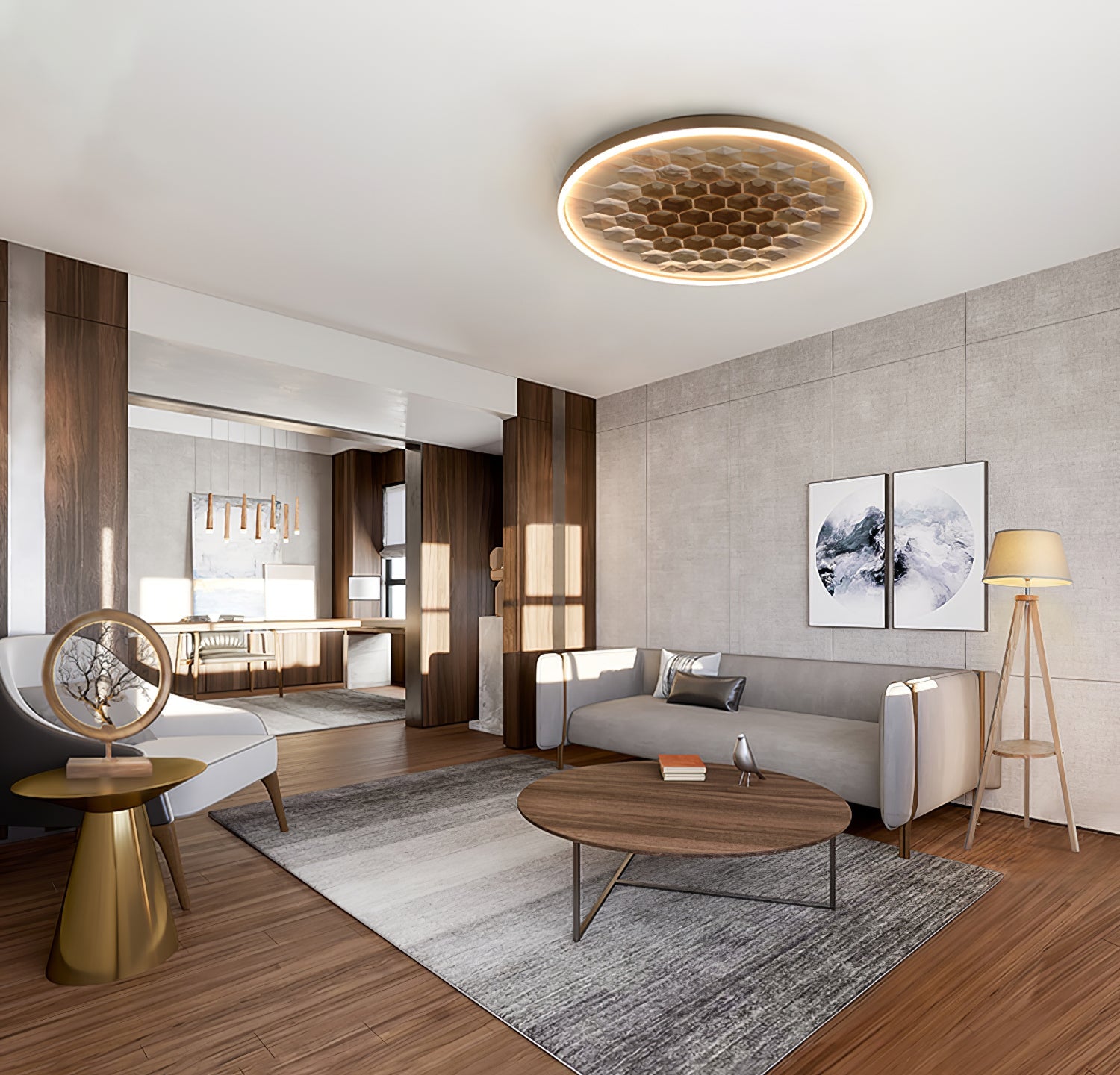 Cevynira Textured Bronze Flush Mount - Letslighting