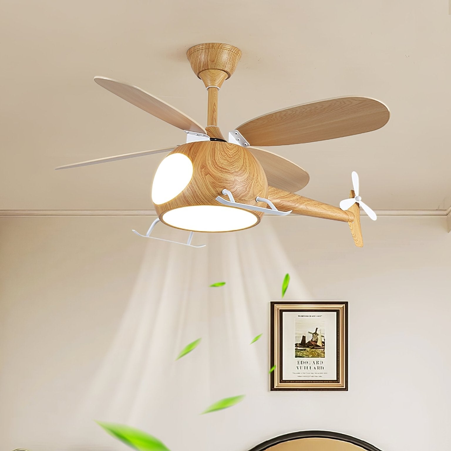Aviara Modern Wood Ceiling Fan Light - Letslighting