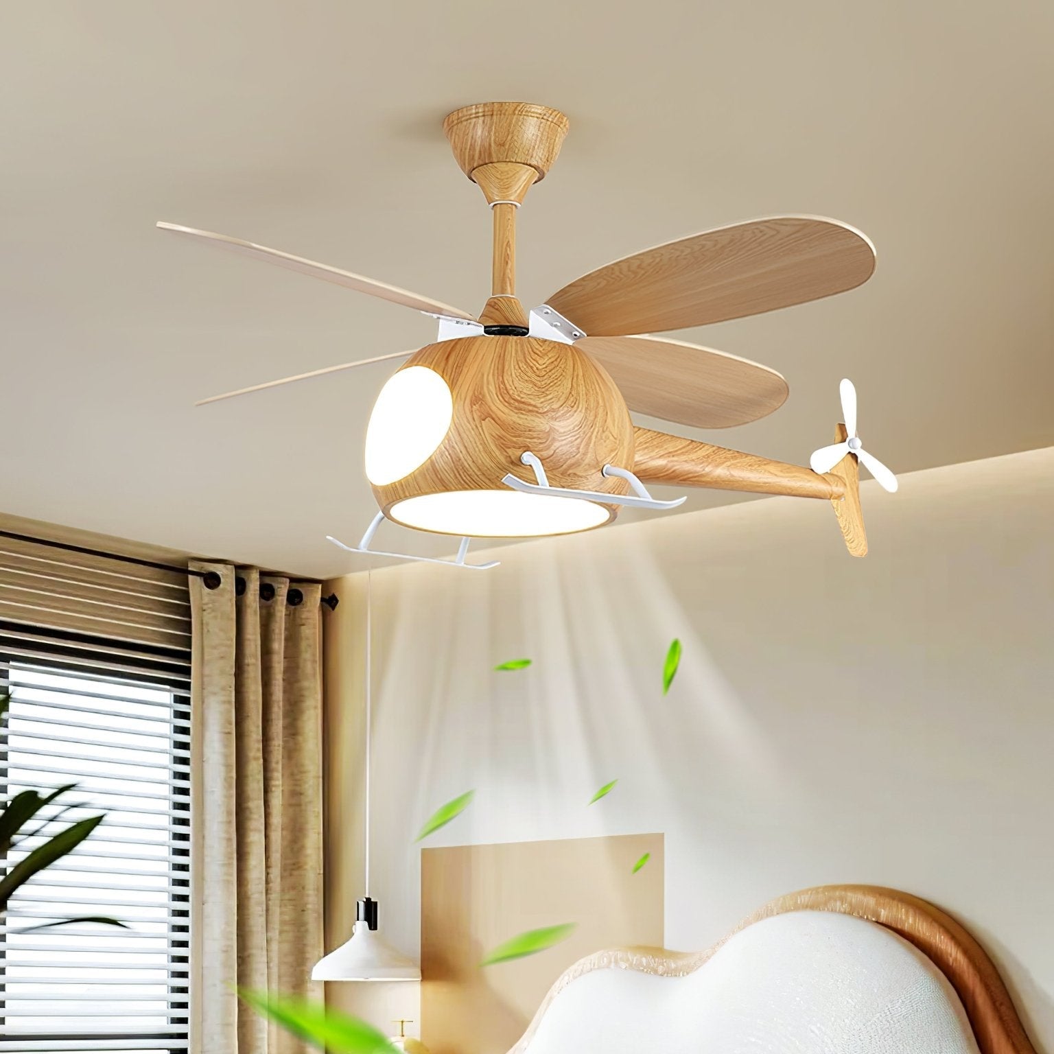 Aviara Modern Wood Ceiling Fan Light - Letslighting