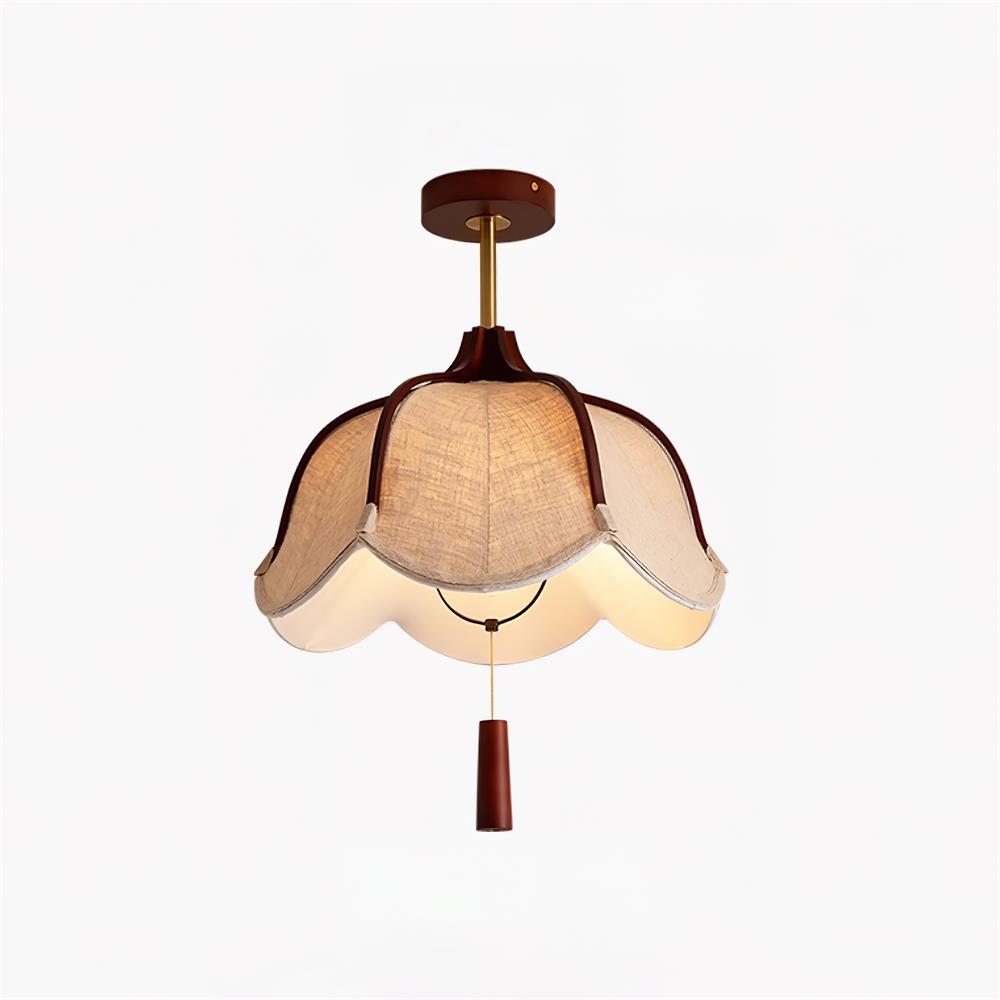 Givola Vintage Fabric Semi Flush Mount Ceiling Light - Letslighting