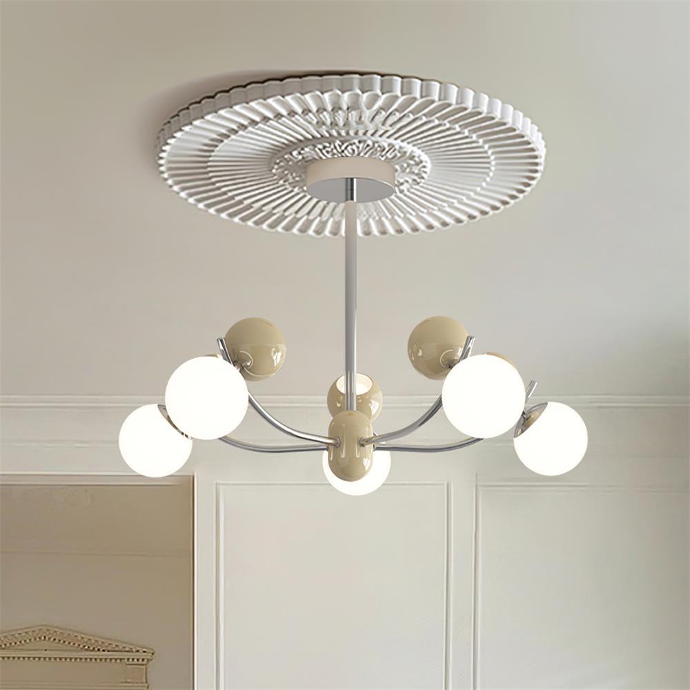 Helio Chandelier Chrome Red Orb Array - Letslighting