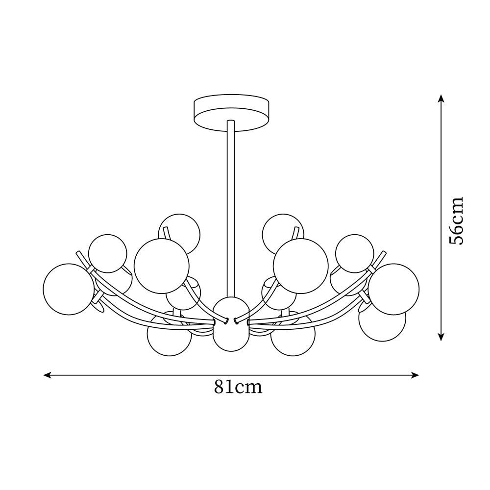 Helio Chandelier Chrome Red Orb Array - Letslighting