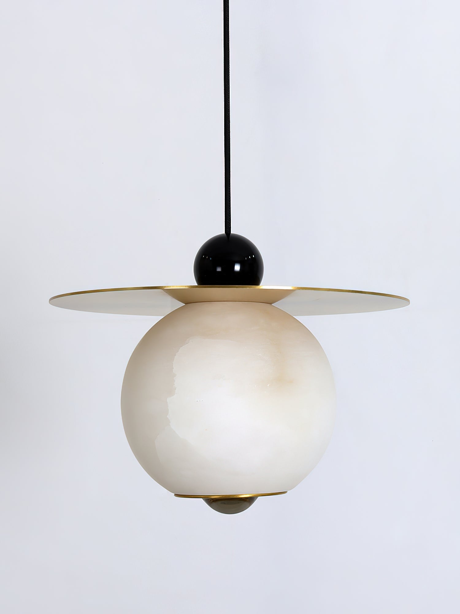 Alvarel Modern Minimalist Cord Brass Alabaster Pendant Light - Letslighting