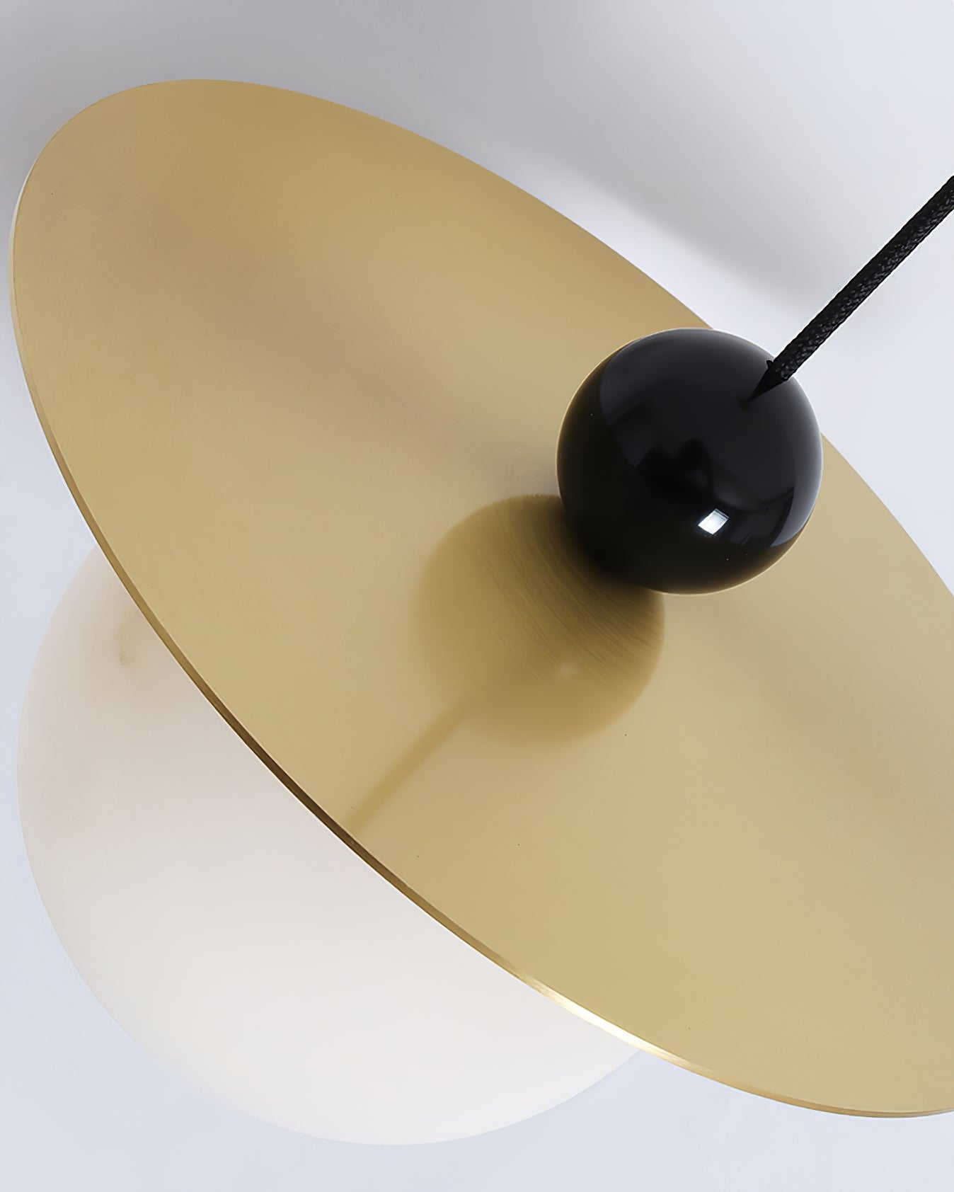 Alvarel Modern Minimalist Cord Brass Alabaster Pendant Light - Letslighting