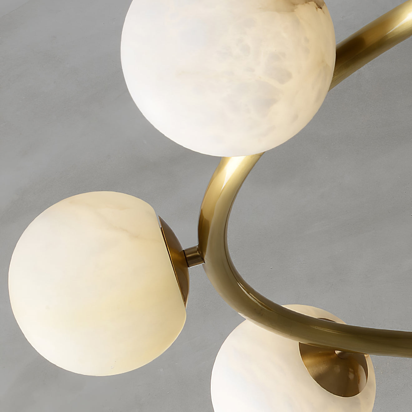 Helix Chandelier Alabaster Globe Halo - Letslighting