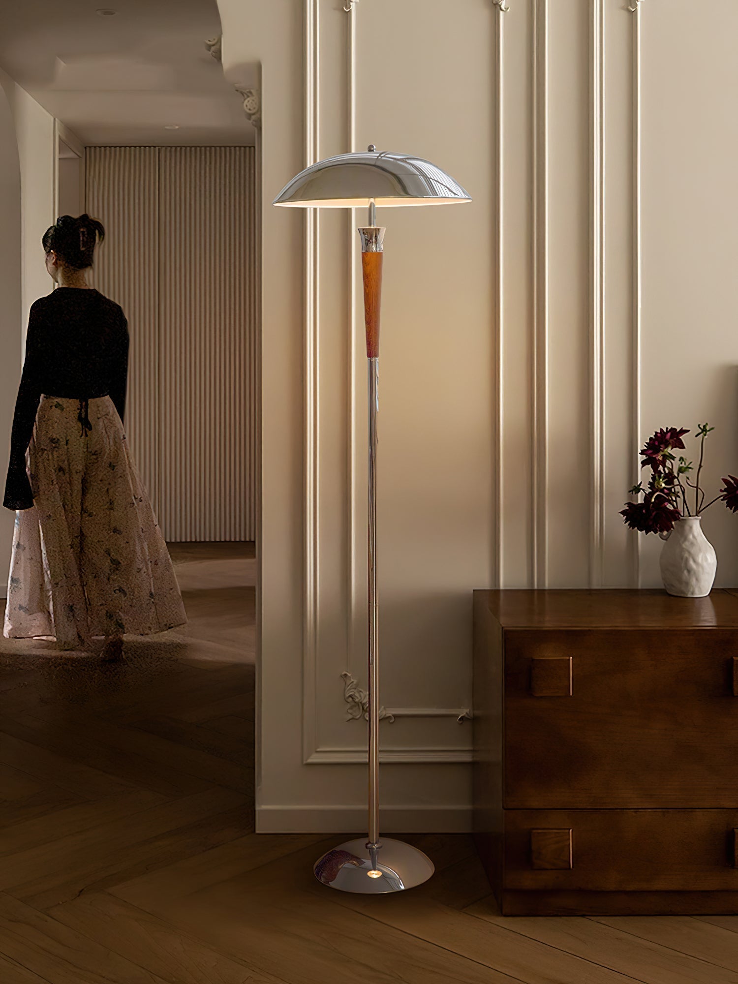 Vizoril Retro Chrome Floor Lamp - Letslighting