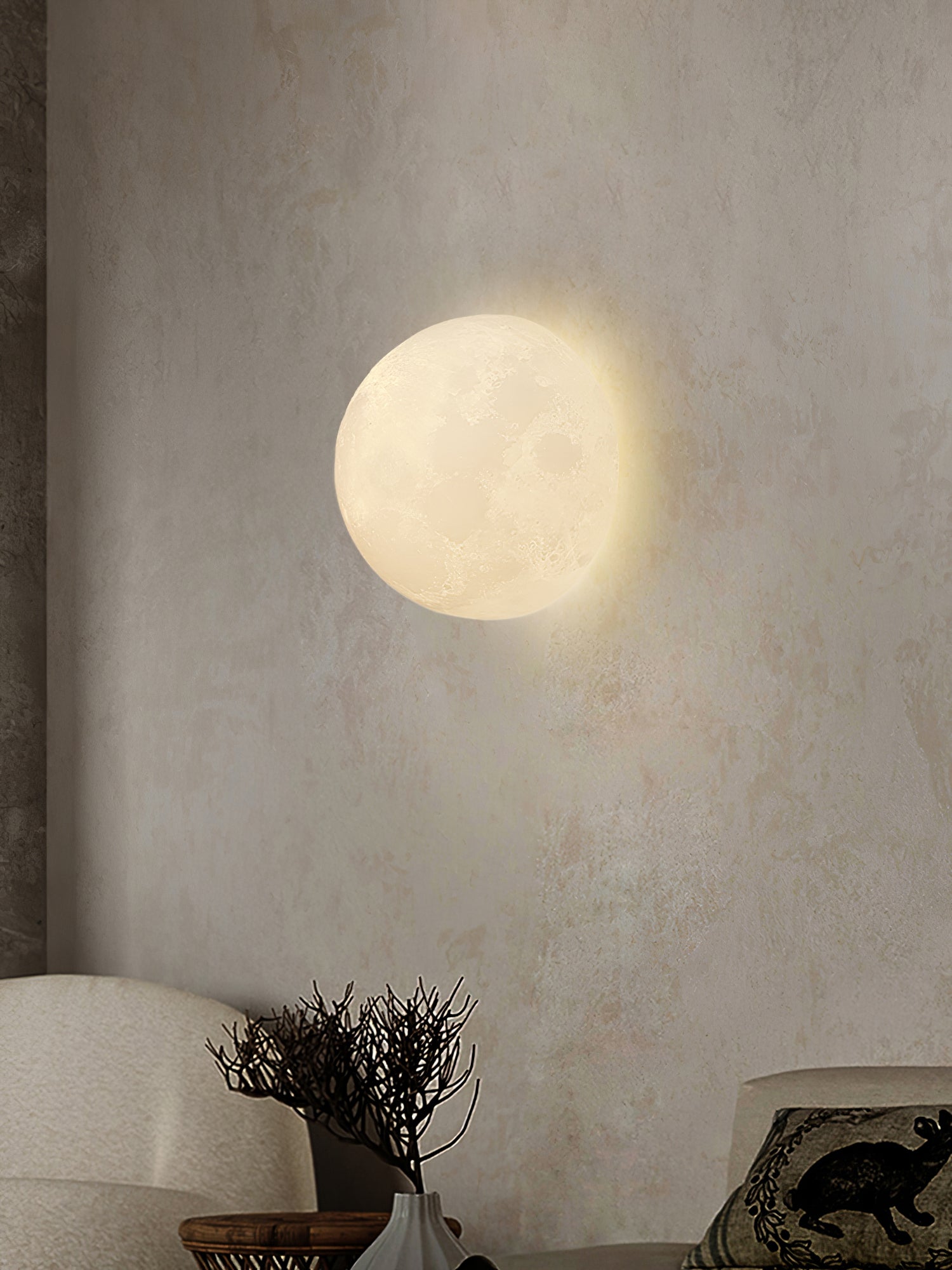 Olsolan Nordic Art Moon 3D Plastic Wall Lamp - Letslighting
