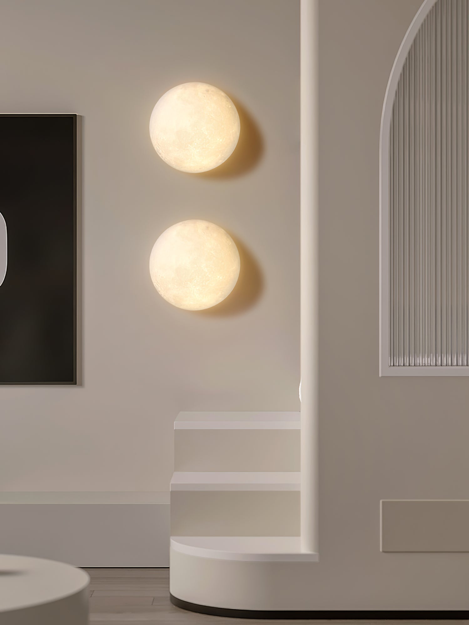Olsolan Nordic Art Moon 3D Plastic Wall Lamp - Letslighting