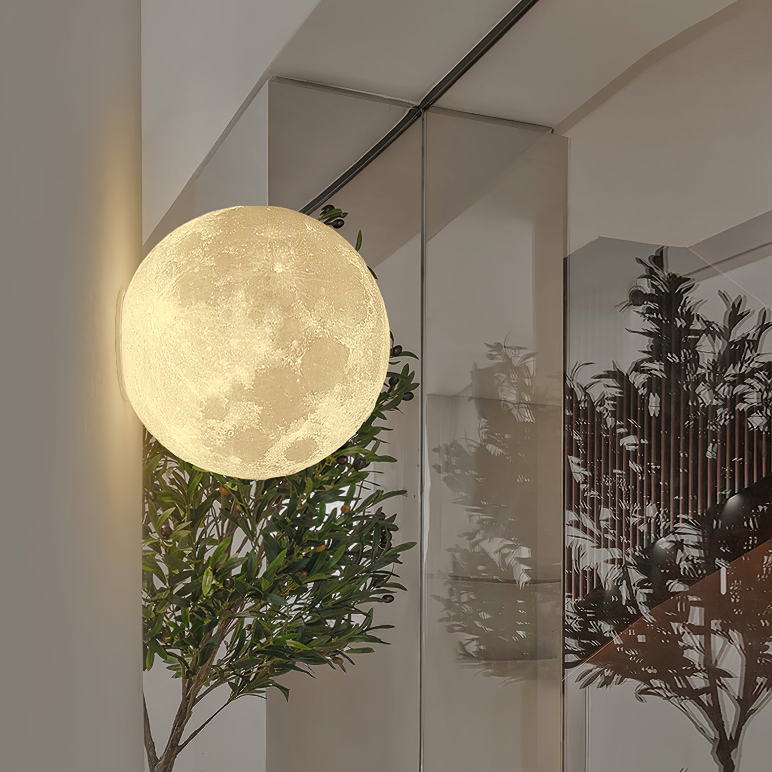 Olsolan Nordic Art Moon 3D Plastic Wall Lamp - Letslighting