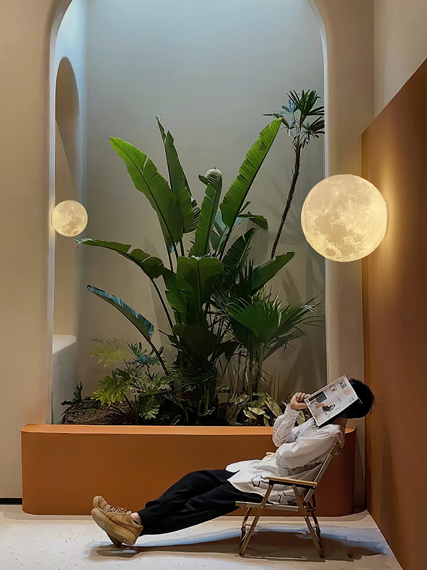 Olsolan Nordic Art Moon 3D Plastic Wall Lamp - Letslighting