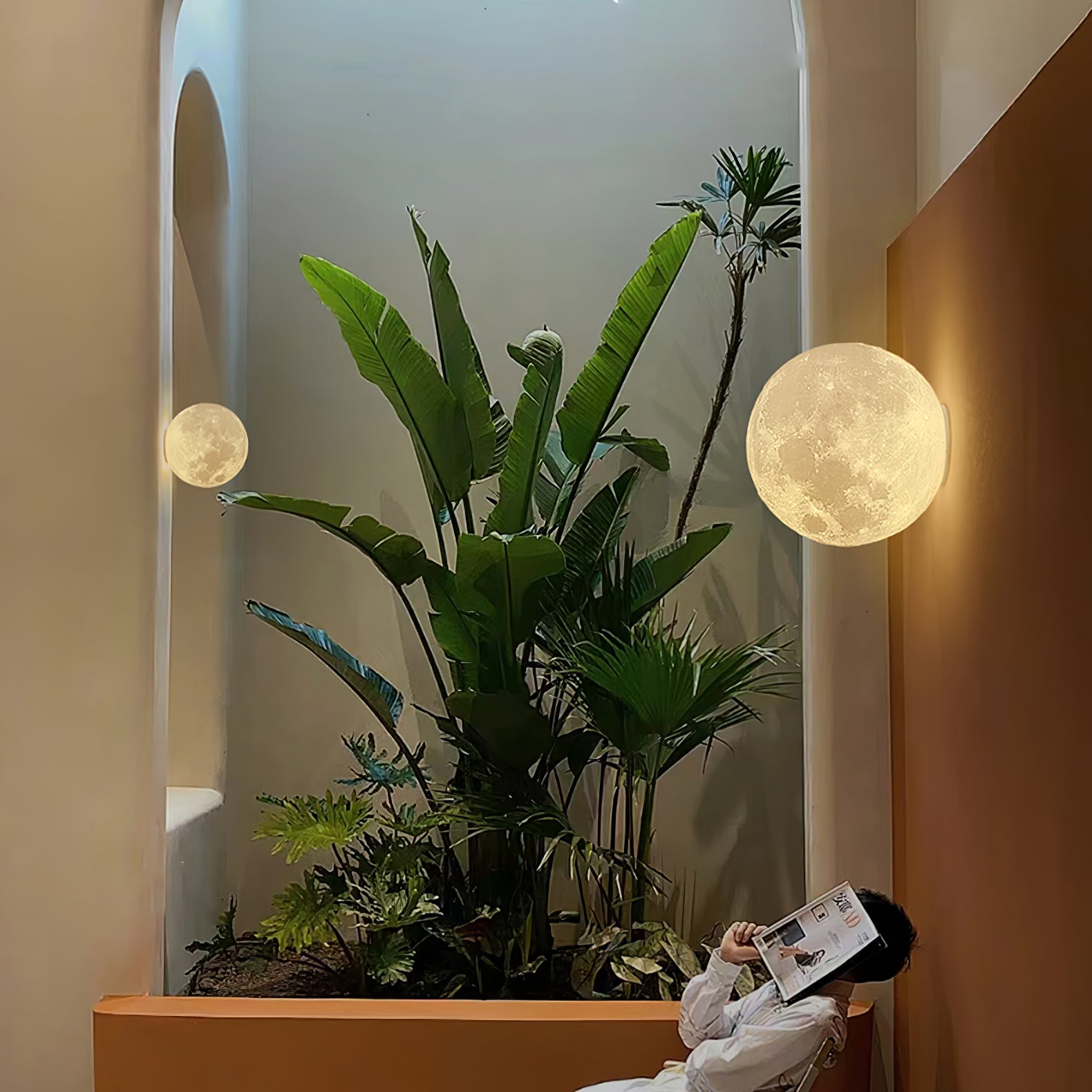 Olsolan Nordic Art Moon 3D Plastic Wall Lamp - Letslighting