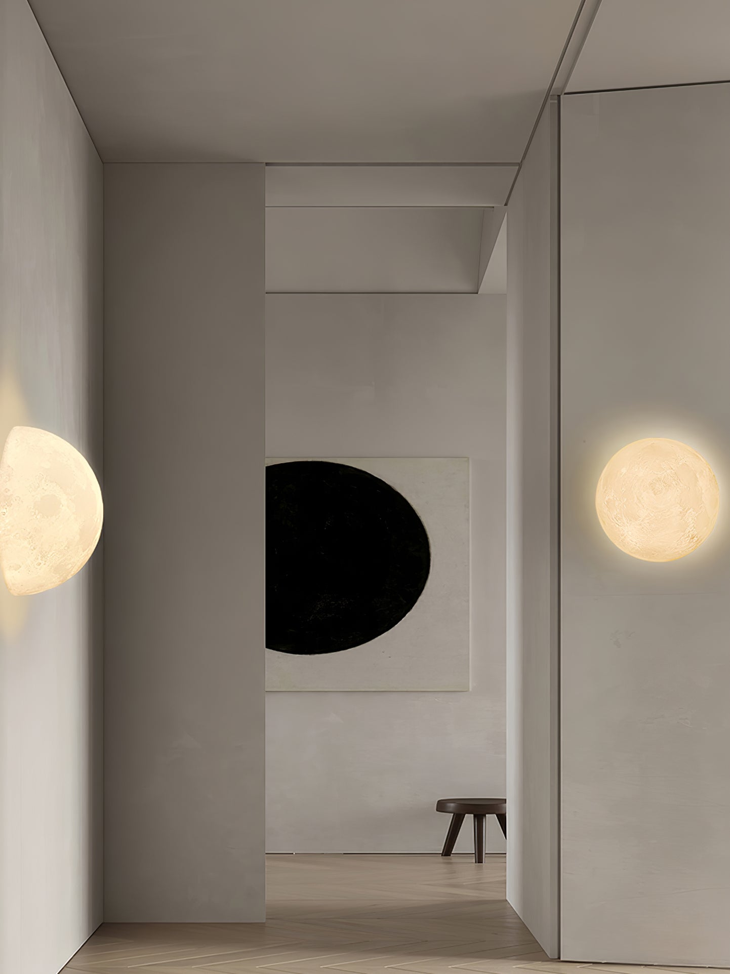 Olsolan Nordic Art Moon 3D Plastic Wall Lamp - Letslighting