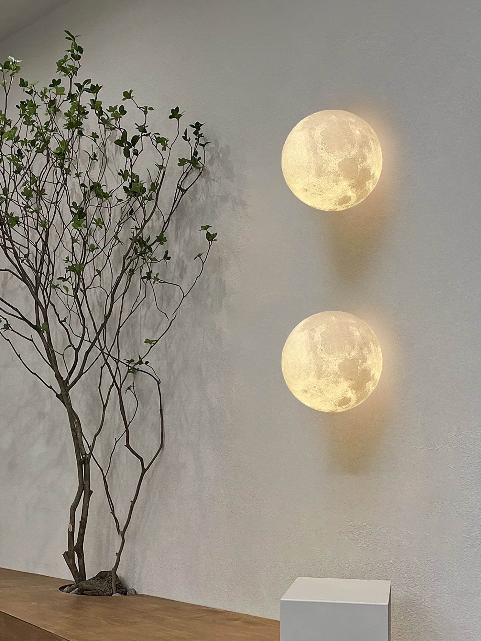Olsolan Nordic Art Moon 3D Plastic Wall Lamp - Letslighting