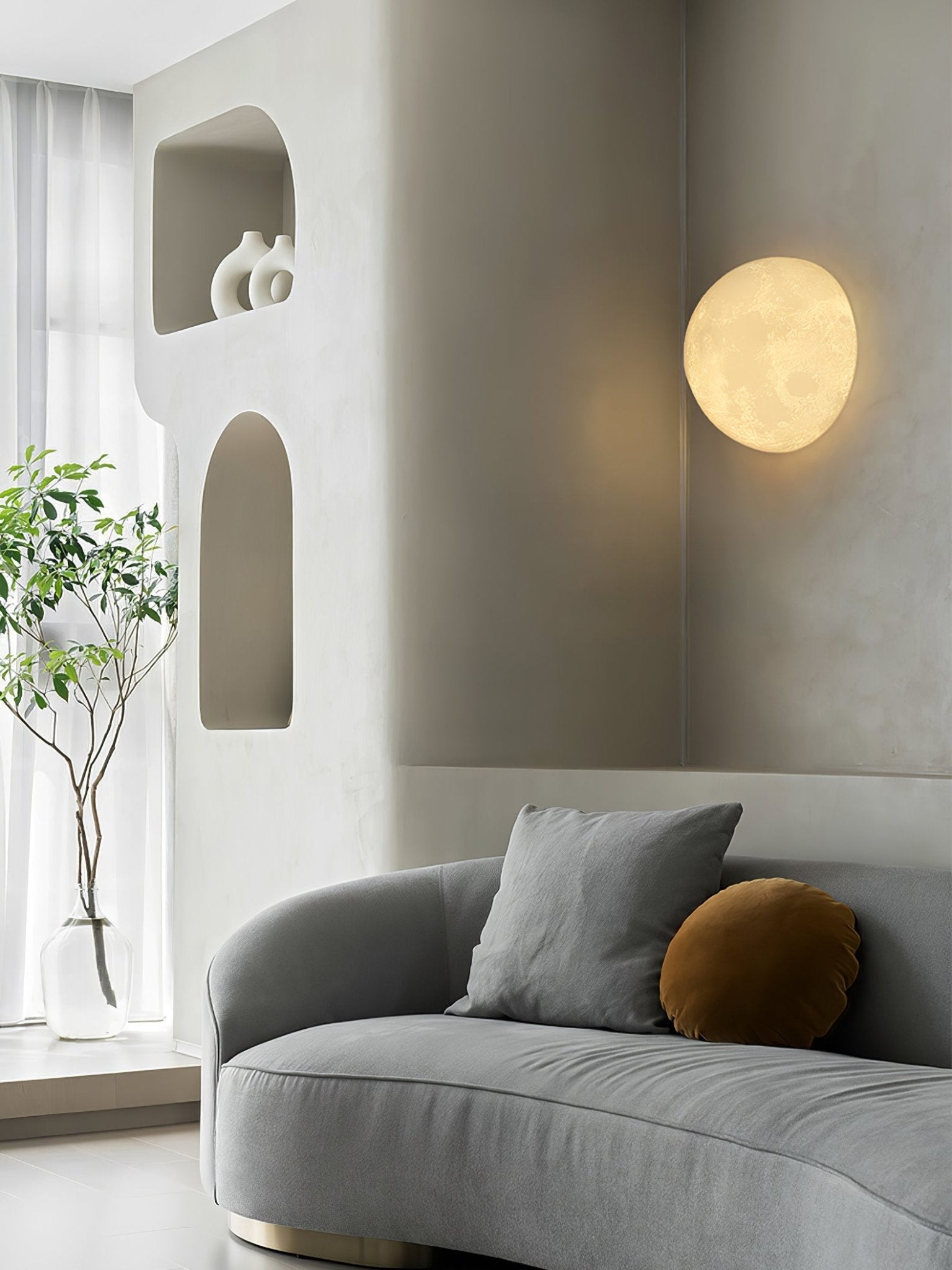 Olsolan Nordic Art Moon 3D Plastic Wall Lamp - Letslighting