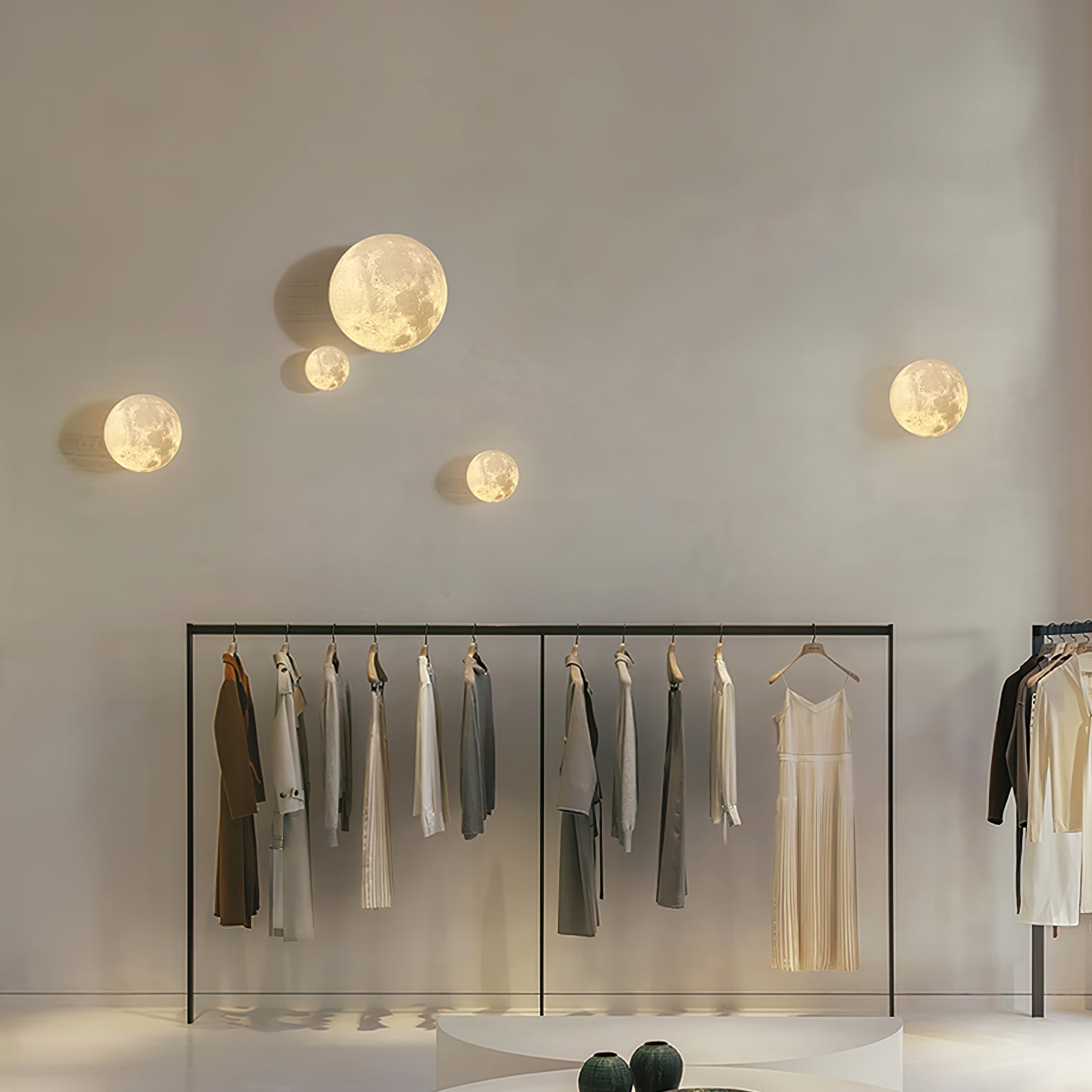 Olsolan Nordic Art Moon 3D Plastic Wall Lamp - Letslighting