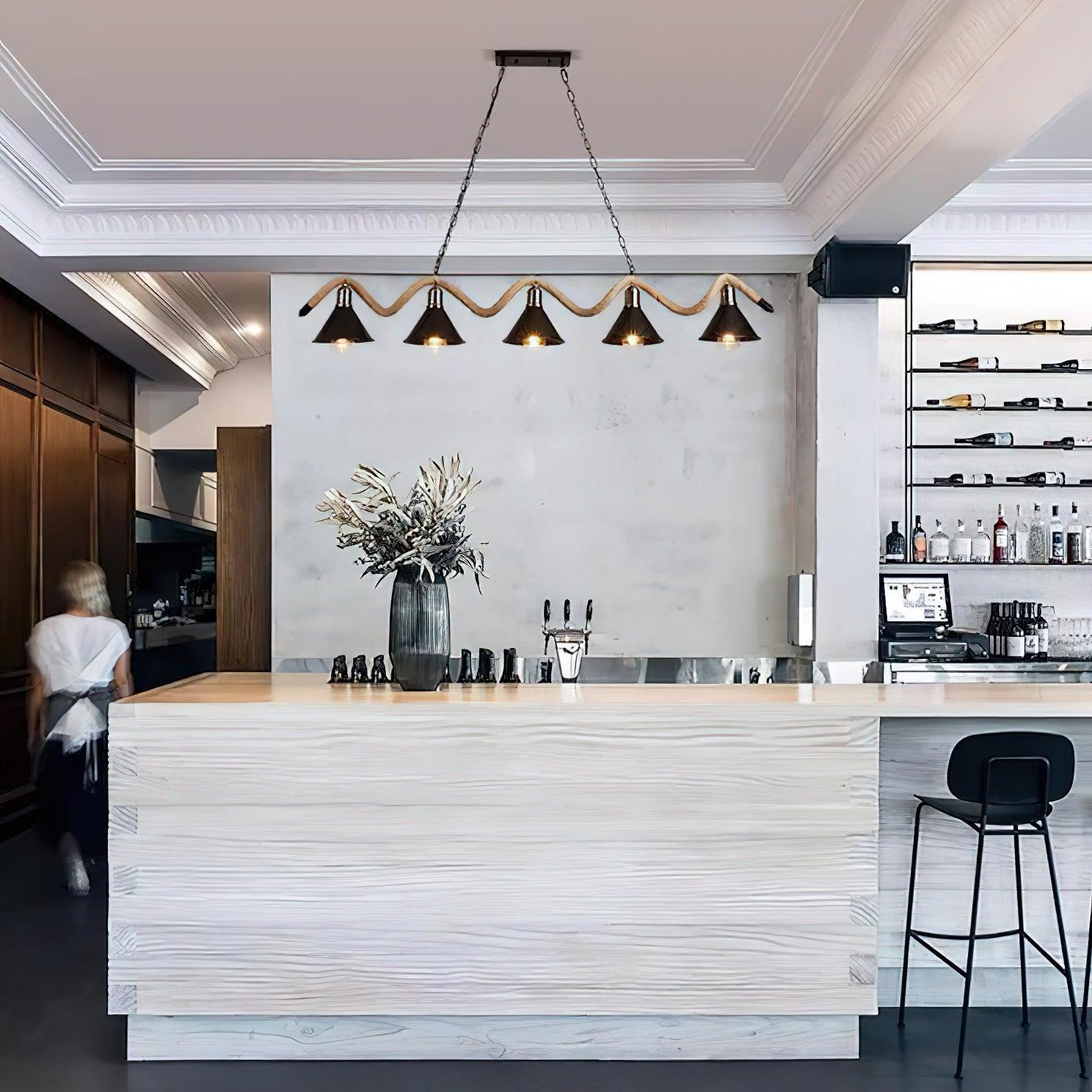 Lustra Chandelier Hemp Rope Industrial Wave - Letslighting