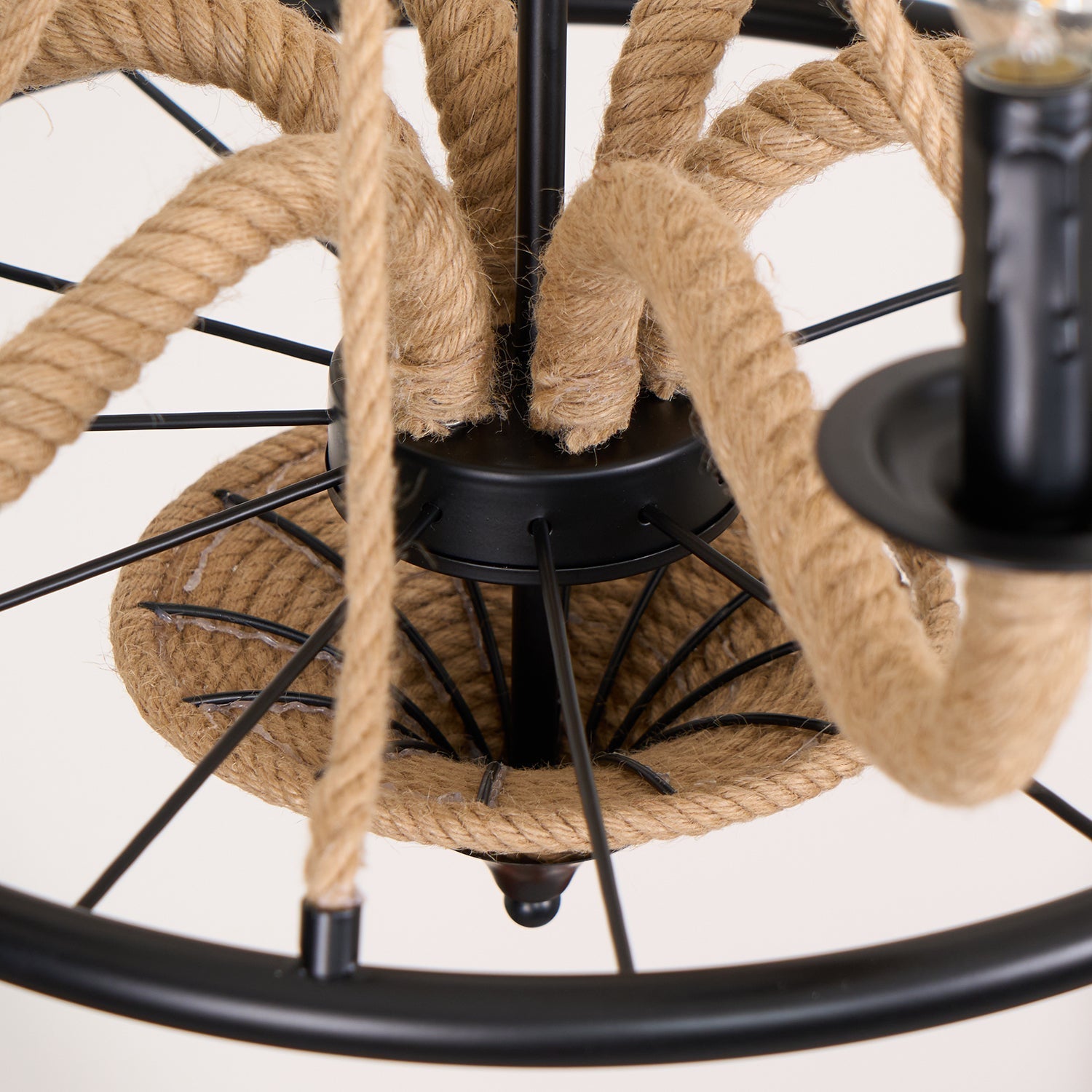 Lustra Chandelier Hemp Rope Large Wheel - Letslighting